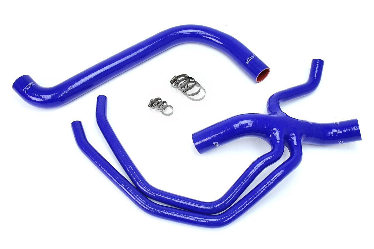 HPS 57-1673-BLUE Blue Silicone Radiator Hose Kit - High Performance Coolant Hose Replacement for Cars & Trucks - Perfect for Engine Cooling System Upgrades & Maintenance
