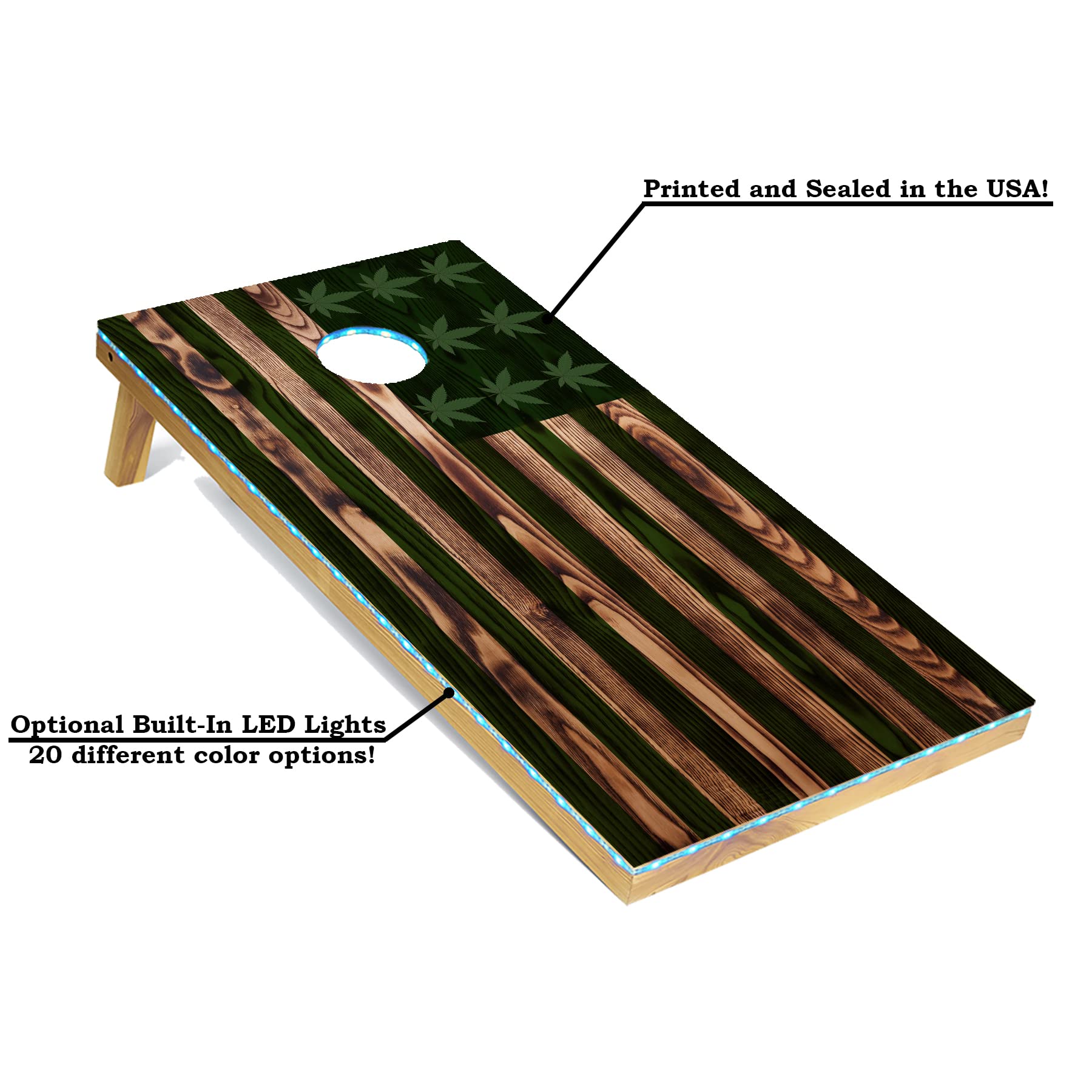 Premium Cornhole Game Set with 8 Bean Bags, Scoreboard & Carrying Case - Regulation 4'x2' Corn Hole Boards - Perfect for Tailgating, Backyard Parties & Outdoor Games (LED Light Option Available)