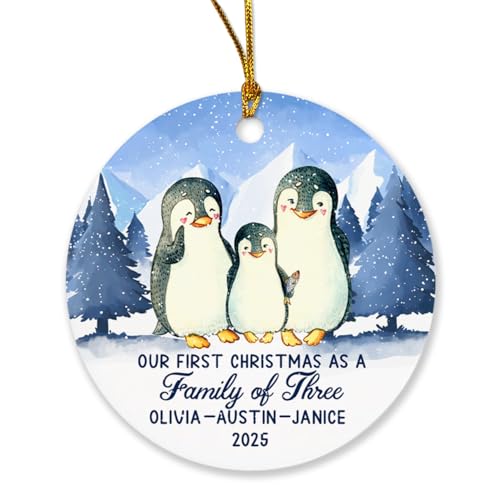 Penguin Our Firt Christmas as a Family Ornament