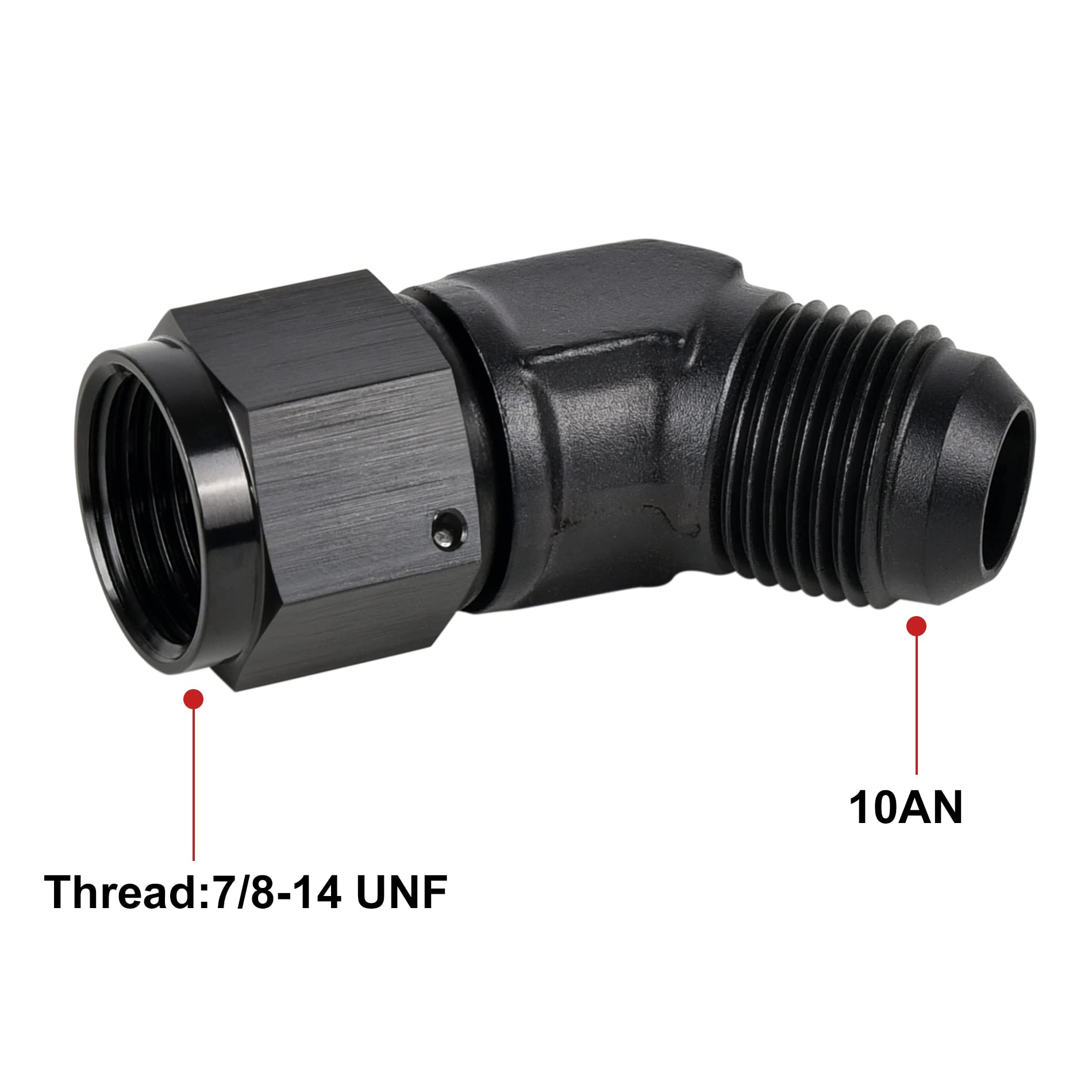 EVIL ENERGY AN Female to AN Male Flare Swivel Fitting Adapter - High Performance Aluminum Black AN Fitting for Fuel, Oil & Hydraulic Lines - Perfect for Automotive, Racing & Industrial Applications