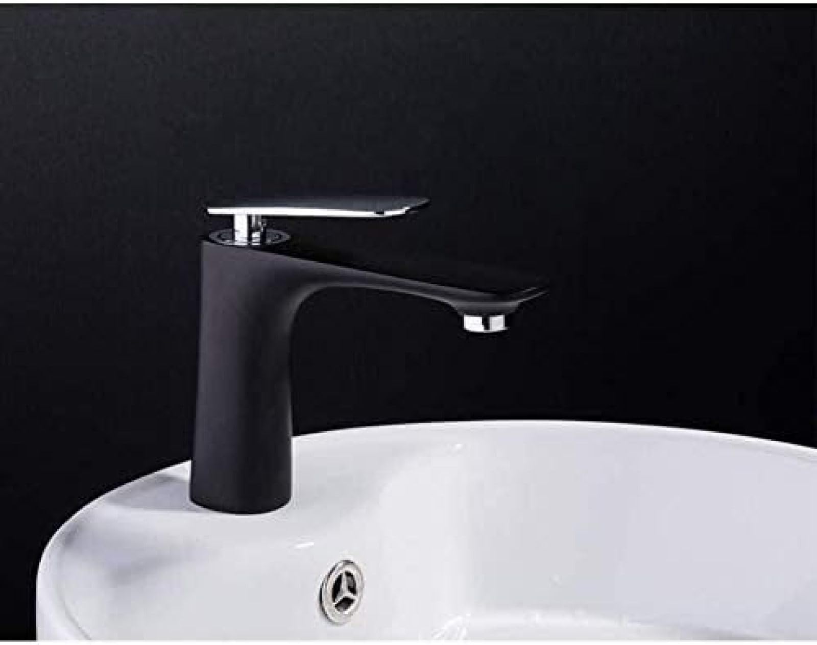CRJUS Modern Single Handle Kitchen Faucet - Black Brass Sink Tap with Hot and Cold Water Mixer for Bathroom & Kitchen Sink - Perfect for Home, Restaurant, and Office Use