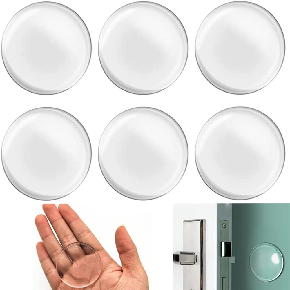 6 Pack Silicone Door Stopper Wall Protector with Self-Adhesive, Soft Door Handle Bumper Guard for Home & Office - Prevents Wall Damage & Noise Reduction, Ideal for Bedrooms, Bathrooms & Kids Rooms