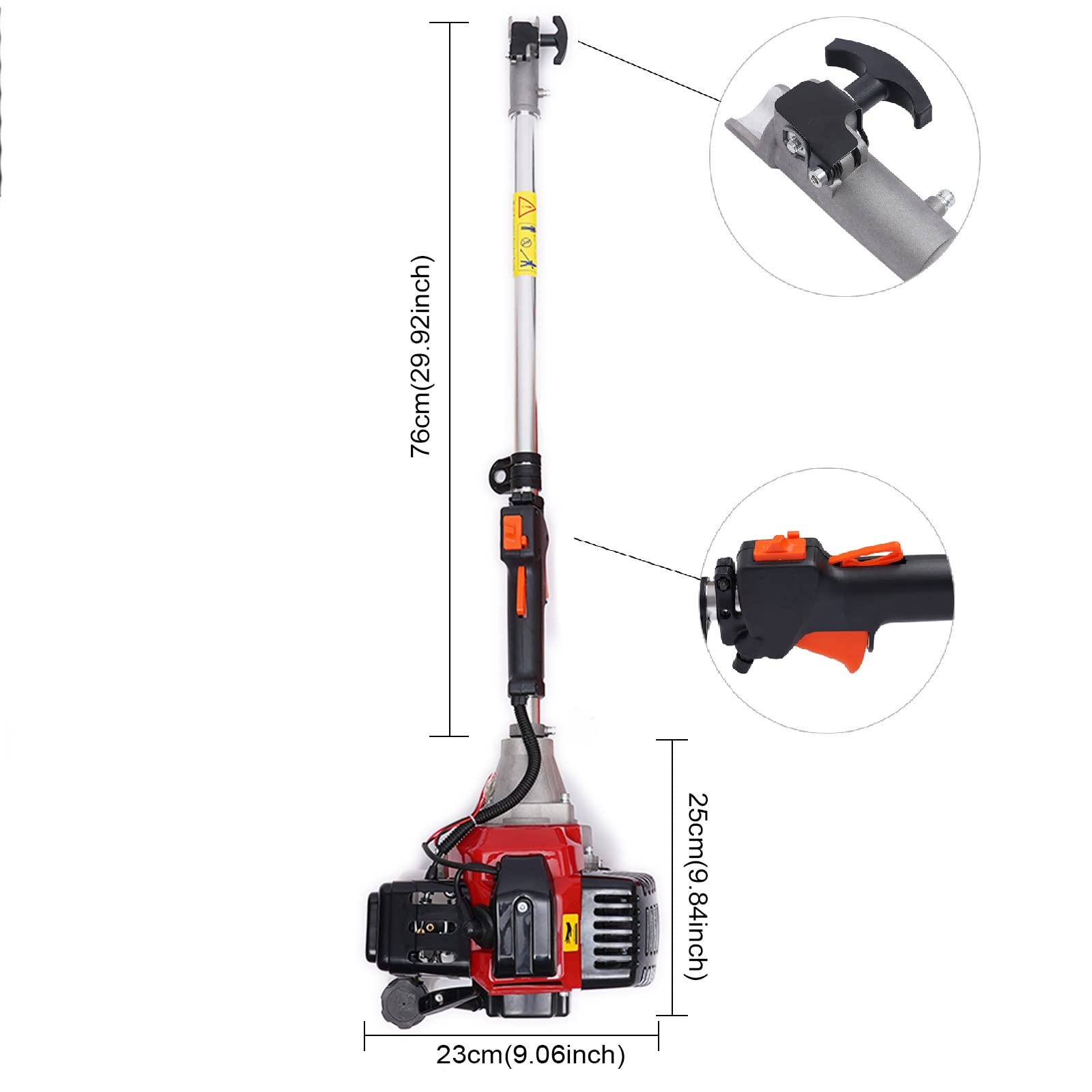 5 in 1 Multifunctional Gas Powered Hedge Trimmer - 52cc 2-Stroke Brush Cutter, Chainsaw & Pole Saw Combo - Professional Landscaping & Gardening Tool for Lawn Care, Yard Maintenance & Tree Trimming