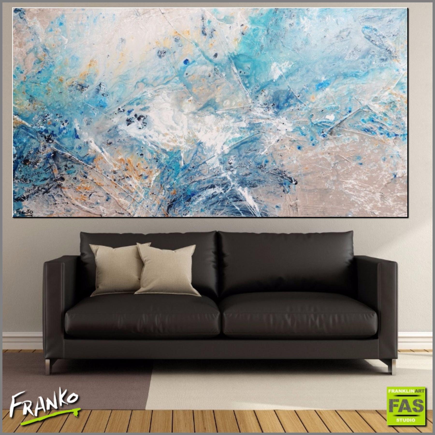 Abstract Blue Creme Art Print - Modern Wall Decor for Living Room, Bedroom & Office - Inspirational Home Decor