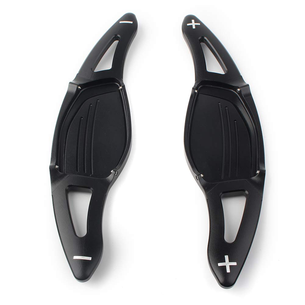 GZYF 2Pcs Black Steering Wheel Paddle Shifters Extensions for Audi R8 RS3 RS4 RS5 TT RS - Upgrade Your Driving Experience | Perfect for Racing & Performance Driving