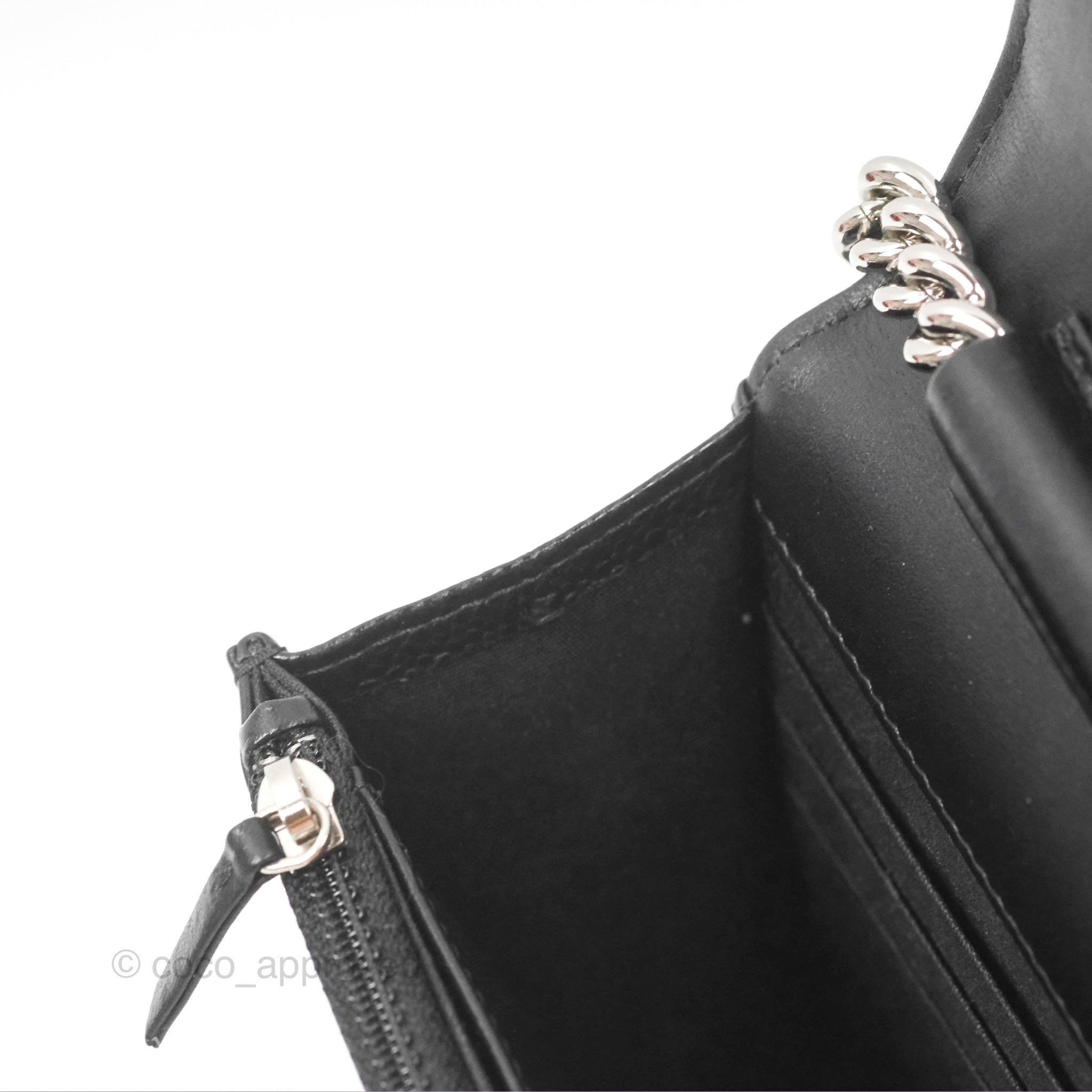 Chanel Chevron Boy Wallet on Chain WOC Black Caviar Leather with Silver Hardware - Luxury Crossbody Bag for Women, Perfect for Evening Parties & Date Nights