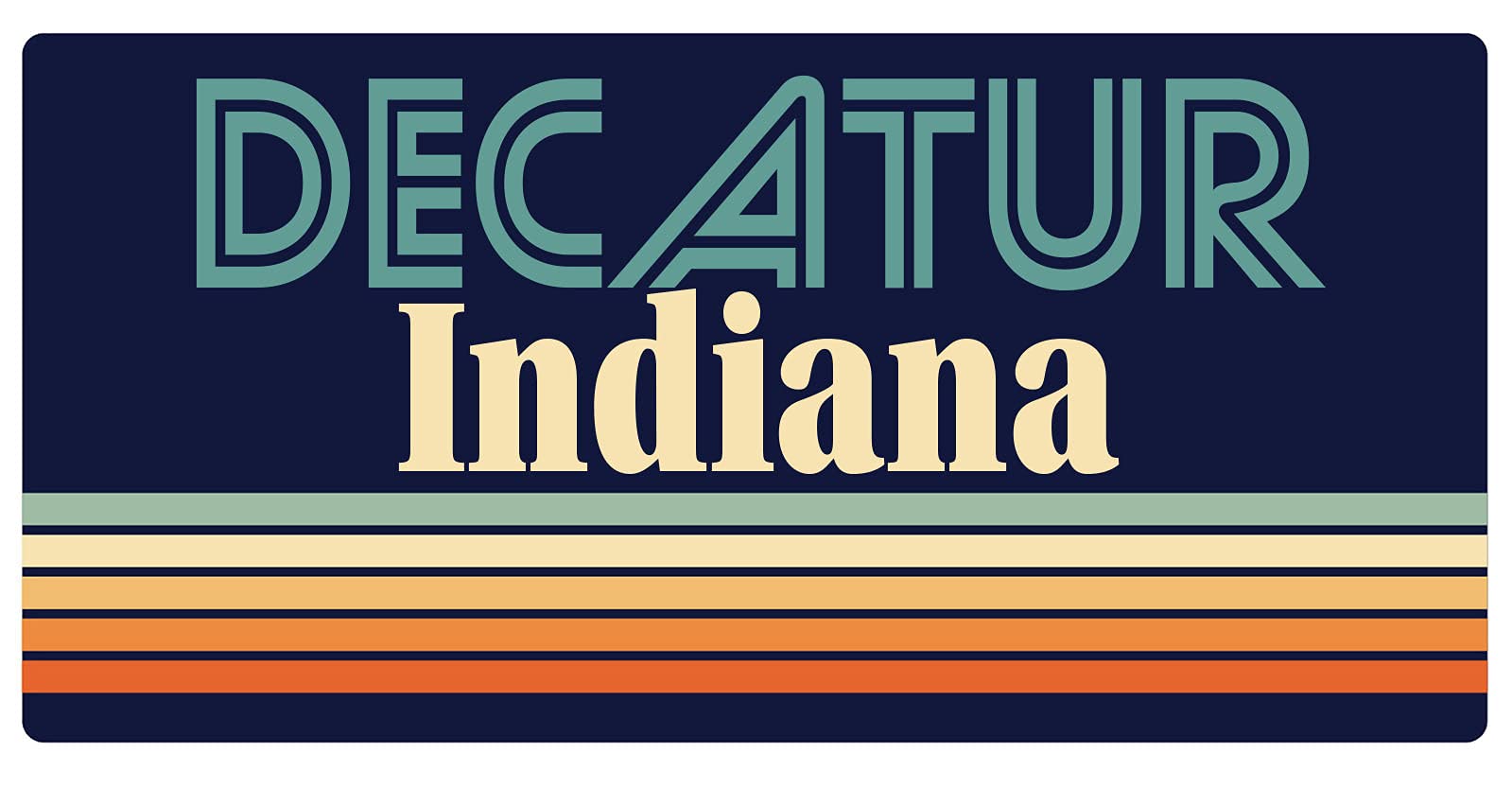 Decatur Indiana 5 x 2.5-Inch Retro Fridge Magnet - Vintage Souvenir & Collectible - Perfect for Refrigerators, Lockers & Office Decor