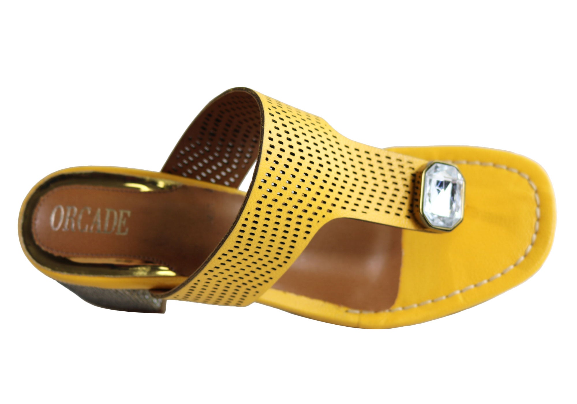 Orcade Deidre Women's Brazilian Comfort Leather Mid Heel Sandals - Stylish Thong Sandals for Summer, Beach, and Casual Outings