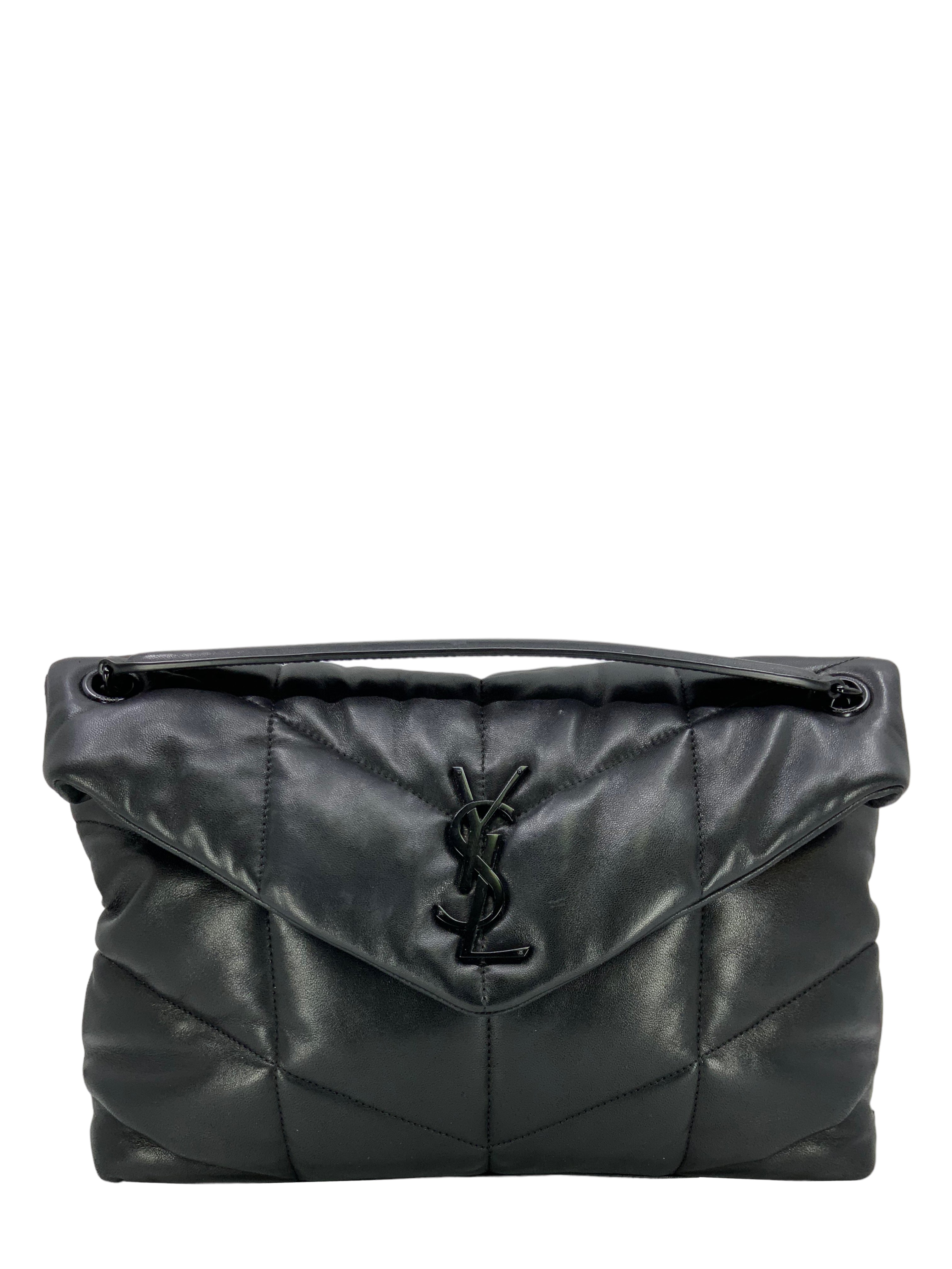 SAINT LAURENT Medium Puffer Shoulder Bag for Women | Luxury Quilted Leather Crossbody Purse | Perfect for Work, Travel & Evening Outings