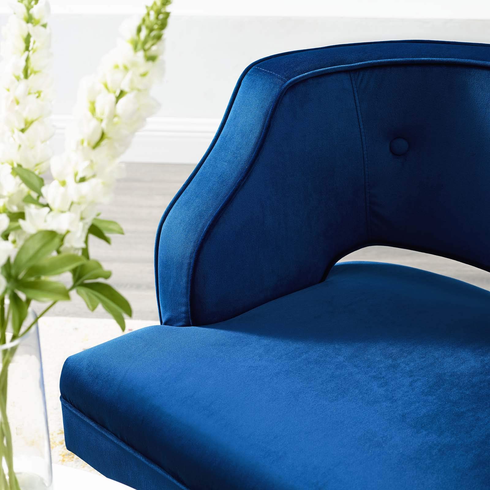 Modern Velvet Accent Armchair for Living Room - Navy Blue Lounge Side Chair, Stylish & Comfortable Seating for Home, Office, or Reading Nook