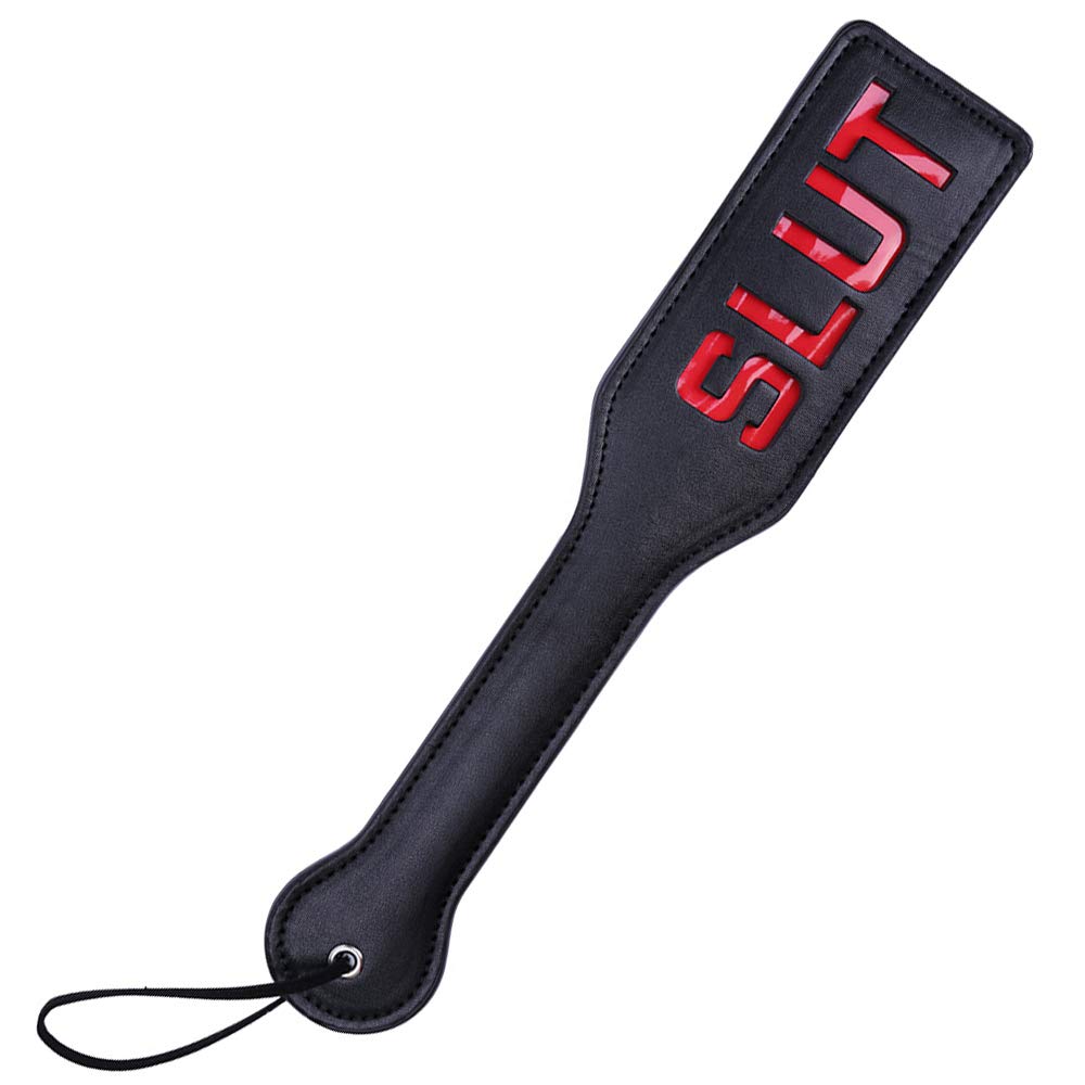 Premium Faux Leather Spanking Paddle for Adults - 12.8 Inch BDSM Toy for Sensual Play & Roleplay - Perfect for Couples, Spanking Games & Sensual Exploration (Black)