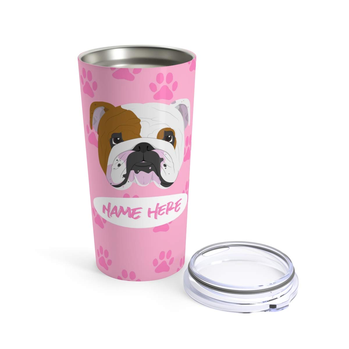 Personalized Bulldog Travel Mug - Custom Insulated Tumbler for Coffee, Beer & Cold Drinks | Perfect Gift for Dog Lovers, Moms & Dads | Great for Travel, Office & Outdoor Adventures