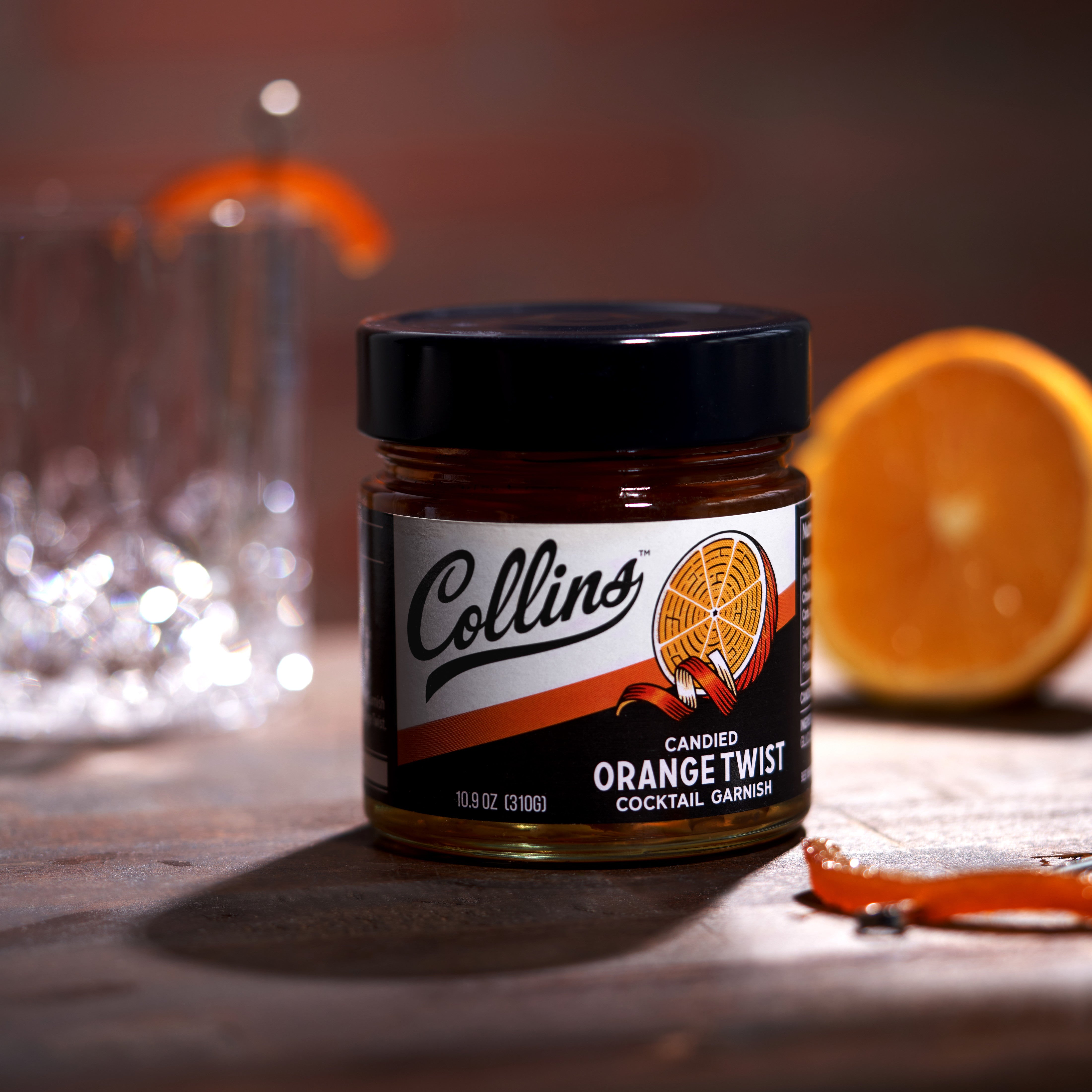 Sweet Candied Orange Peel in Syrup - 10.9 oz Jar | Gourmet Dessert Topping for Cakes, Cocktails & Baking | Premium Candied Fruit Gift