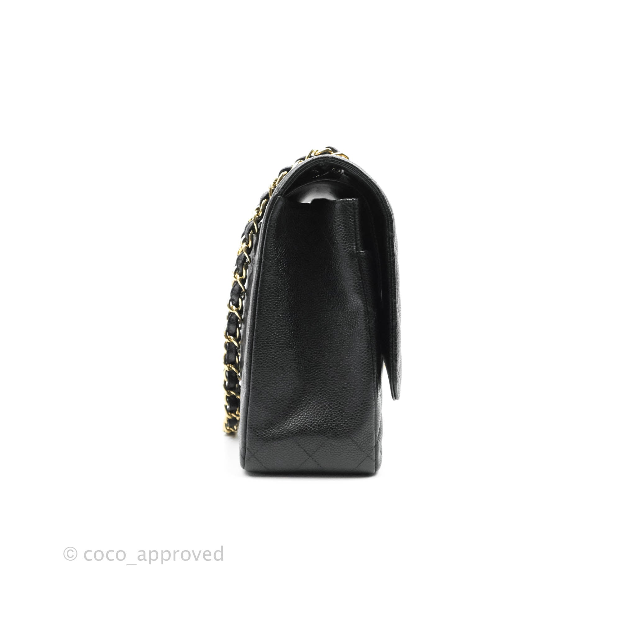 Chanel Classic Double Flap Maxi Bag in Black Caviar Leather with Gold Hardware - Luxury Handbag for Women, Perfect for Work, Evening Events & Special Occasions