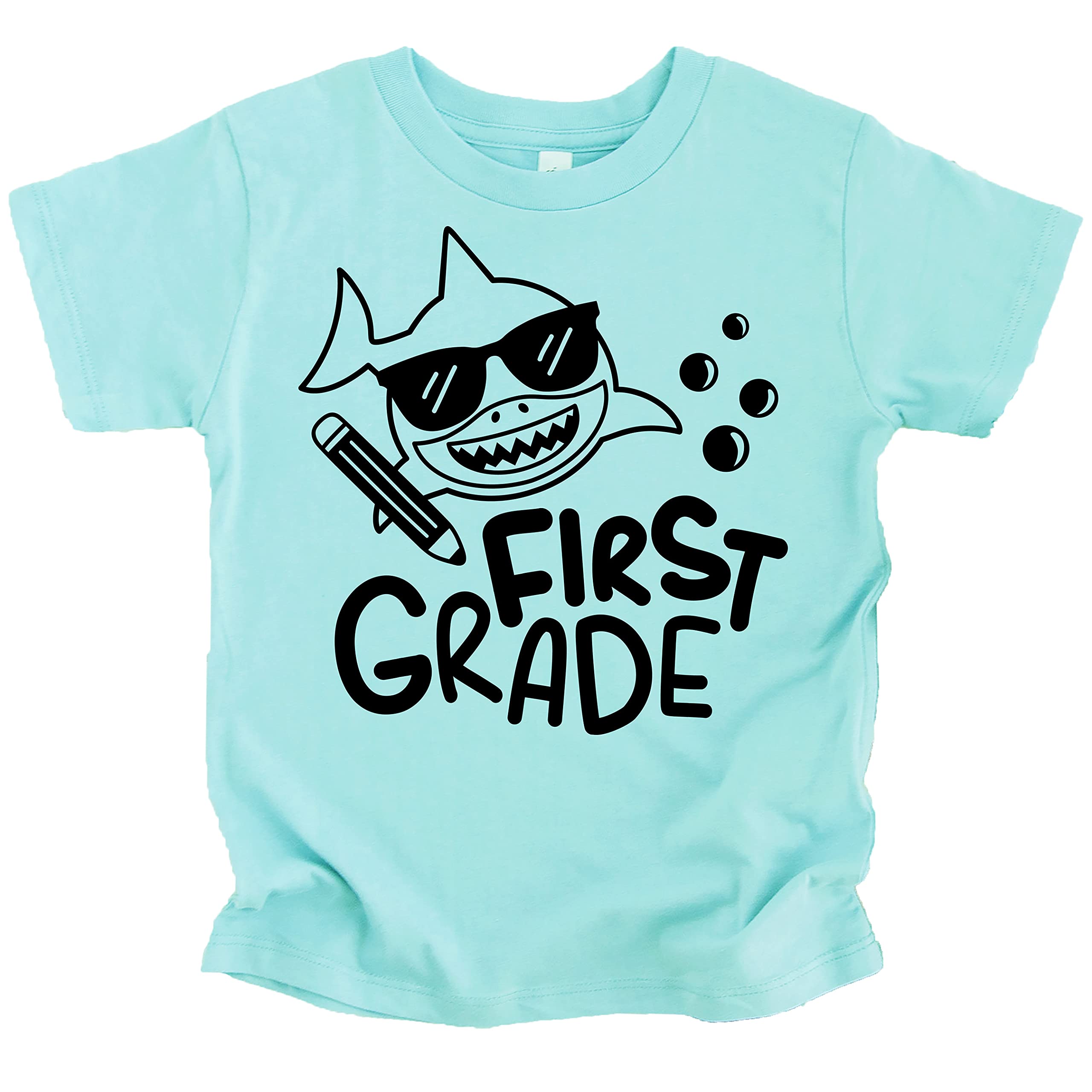 1st Grade Shark First Day of School T-Shirt - Cute Boys Back to School Shirts & Raglans - Perfect First Day Outfit for Elementary Students