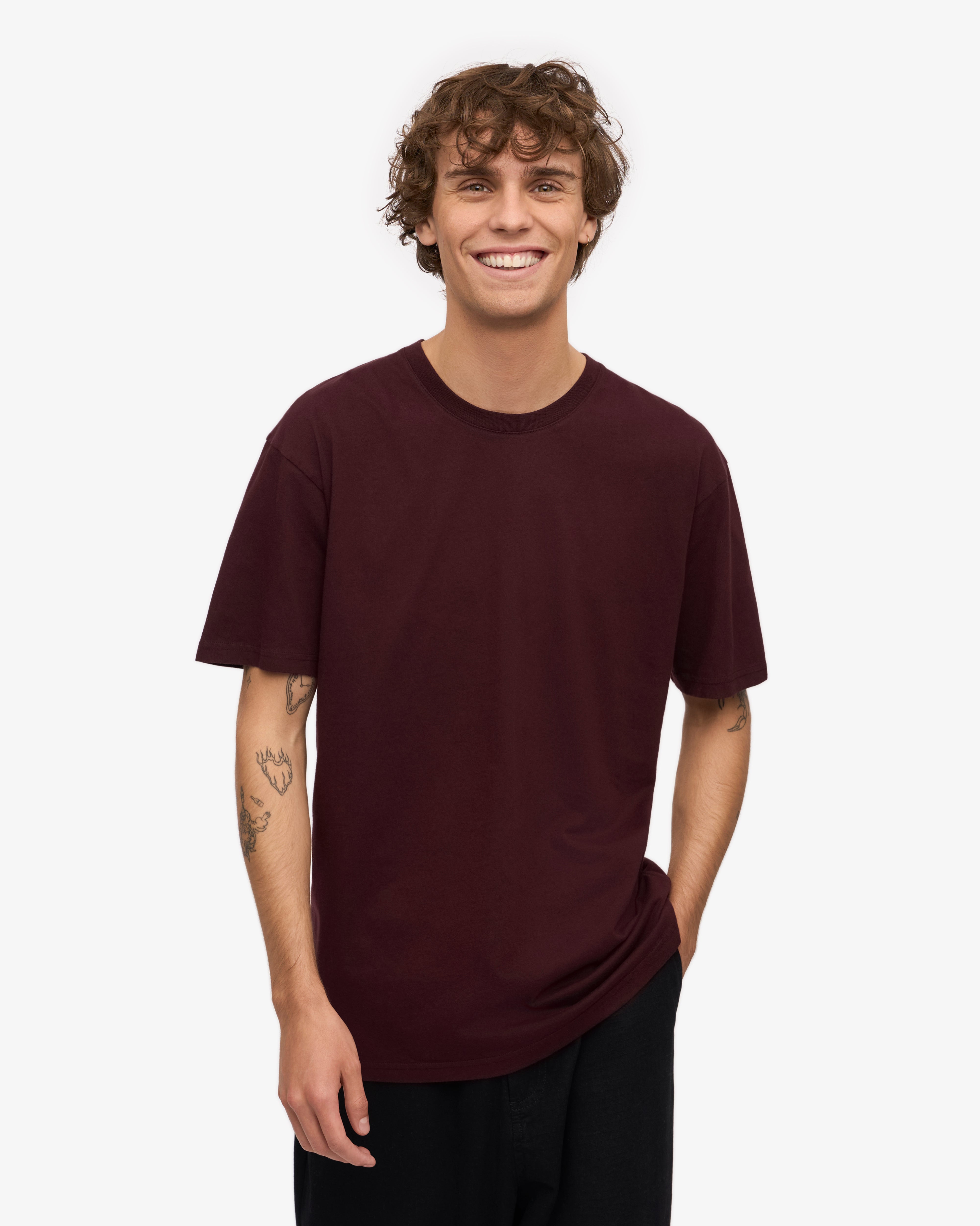 Classic Organic Cotton T-Shirt for Men & Women - Oxblood Red | Eco-Friendly Casual Wear for Everyday Comfort & Style