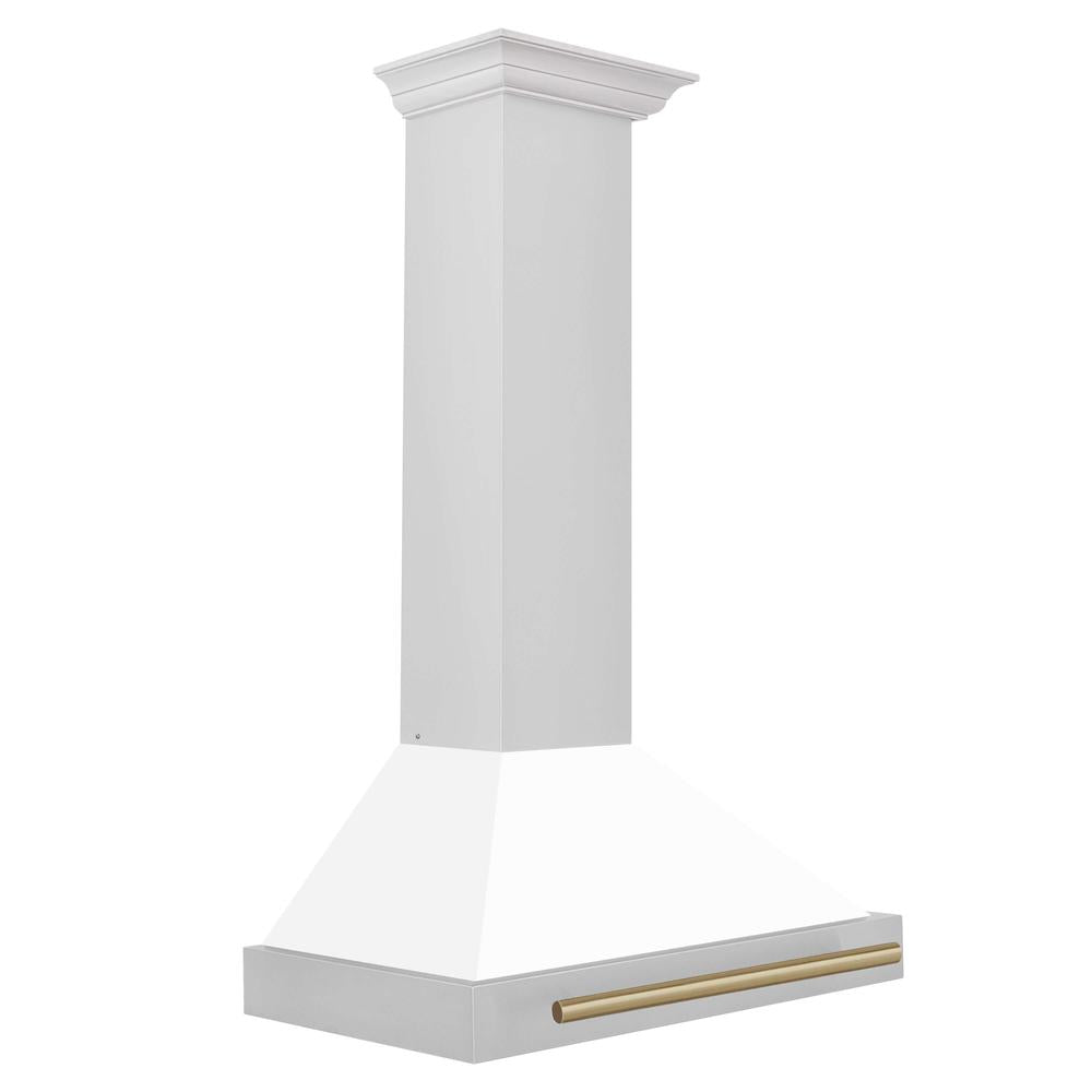 ZLINE KB4STZ WM30 30-Inch Convertible Stainless Steel Range Hood - White Matte Shell with Modern Accents | Powerful Kitchen Ventilation for Gas Stoves & Cooking Areas | Perfect for Home Chefs & Modern Kitchens