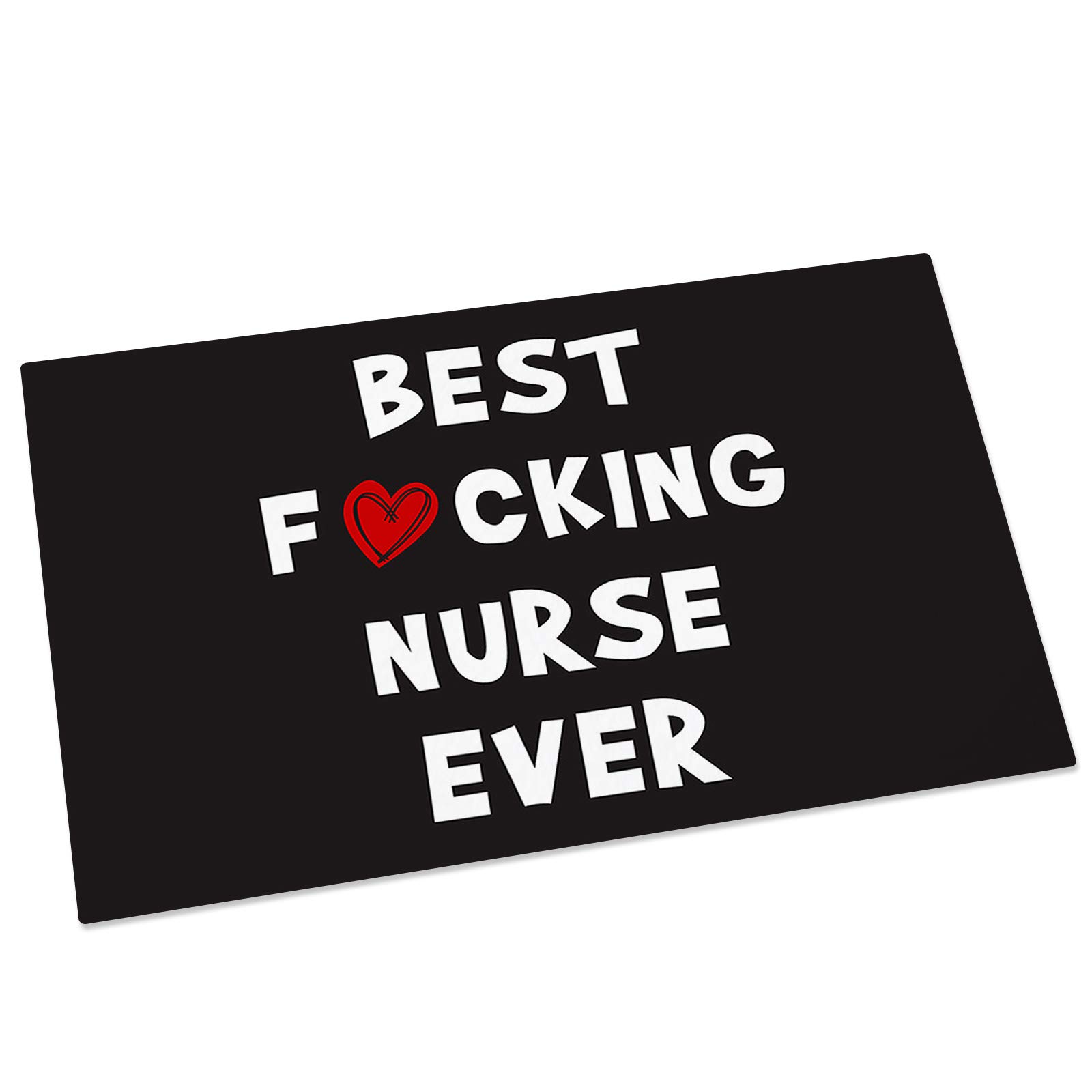 Best Focking Nurse Ever Doormat - Non-Slip Absorbent Entryway Rug with Red Love Heart Design - Perfect for Home Decor, Bedroom, Living Room, Kitchen & Bathroom - Great Gift for Nurses & Medical Professionals