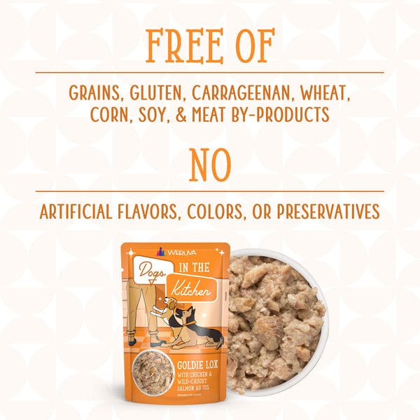 Premium Goldie Lox Pouch Dog Food - Grain-Free, All-Natural Wet Food for Small & Medium Dogs - Perfect for Travel, Hiking & Daily Meals