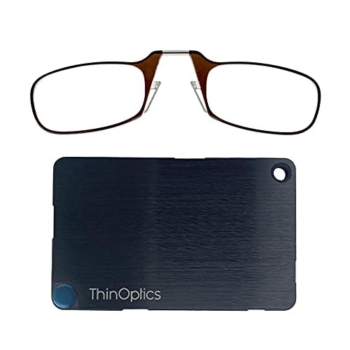 ThinOptics Slim Stainless Steel Wallet with Built-in Reading Glasses - Compact & Lightweight for Everyday Carry, Travel, and Minimalist Lifestyle