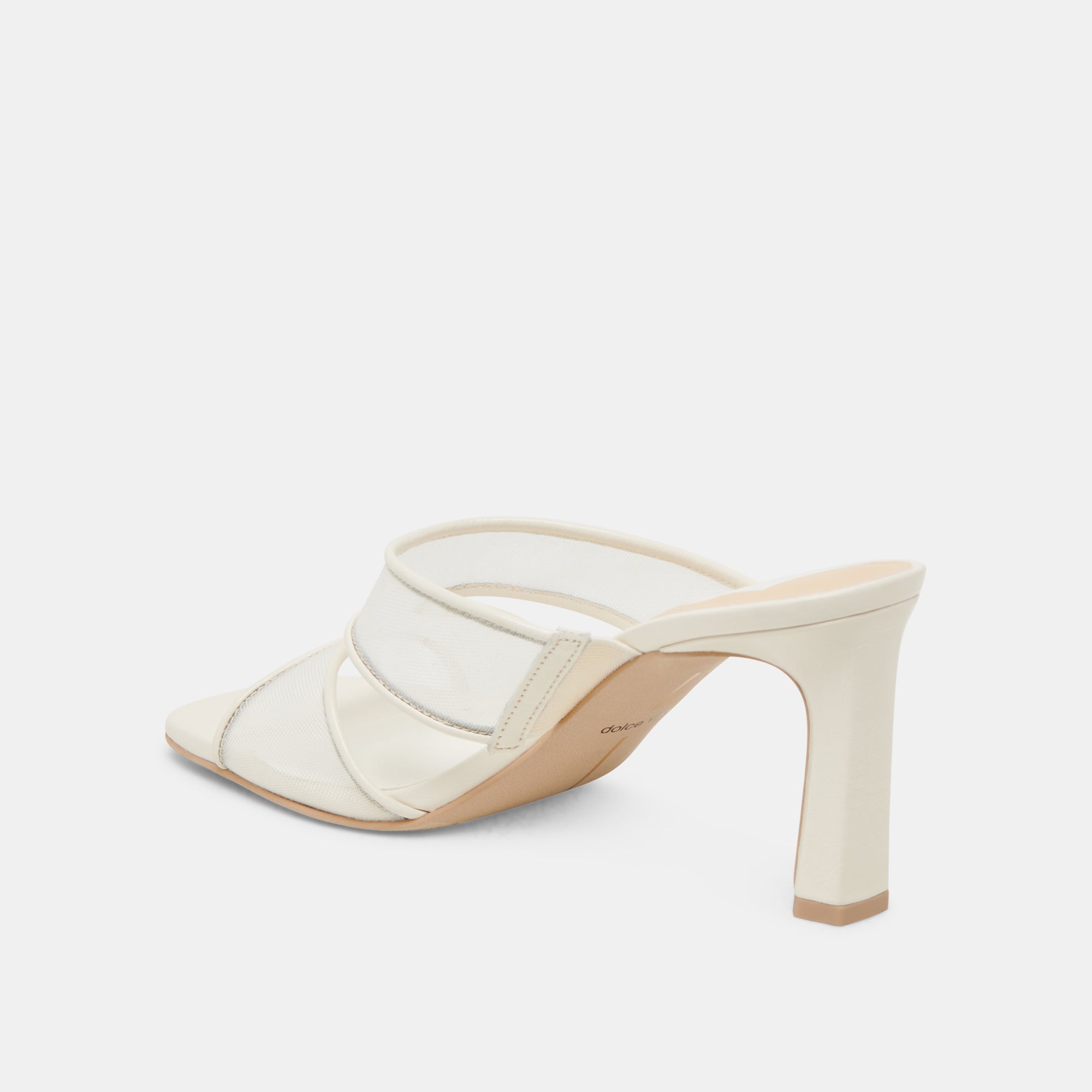 GITEL Women's Off-White Mesh High Heels - Comfortable Dress Pumps for Party, Wedding & Evening Events