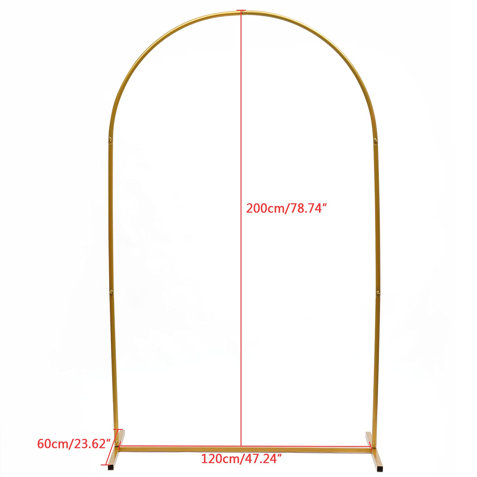 2M Gold Arch Wedding Backdrop Stand Set - Wrought Iron Grid Mesh Arch Frame for Wedding, Party, Mall & Garden Decor - Flower Plant Stand for Indoor/Outdoor Events