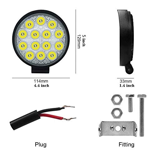 AUXTINGS 10-Pack 4 Inch LED Light Pods 42W Spot Work Lights - 12V/24V Waterproof Off-Road Fog Lights for Trucks, Tractors, Boats, 4x4, SUVs, ATVs & Excavators - Perfect for Night Driving, Construction Sites & Outdoor Adventures
