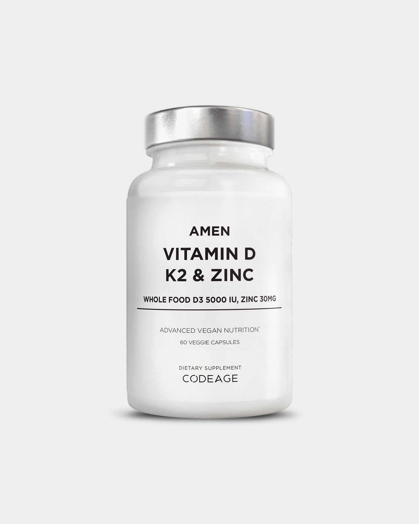 Codeage Amen Vitamin D3 + K2 with Zinc Supplement - Supports Immune System, Bone & Heart Health - for Men & Women - Daily Wellness & Immune Support