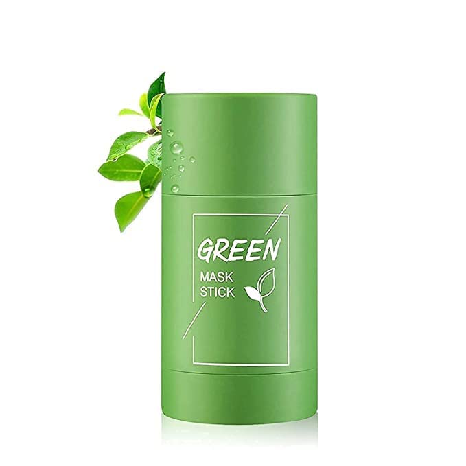 Adbeni Green Tea Purifying Clay Stick Mask - Oil Control & Anti-Acne Face Mask Stick for Deep Cleansing Pores, Detox & Tone Skin - Pack of 2 (40g Each) - Perfect for Oily & Acne-Prone Skin Care Routine, Travel-Friendly Solid Eggplant Facial Mask