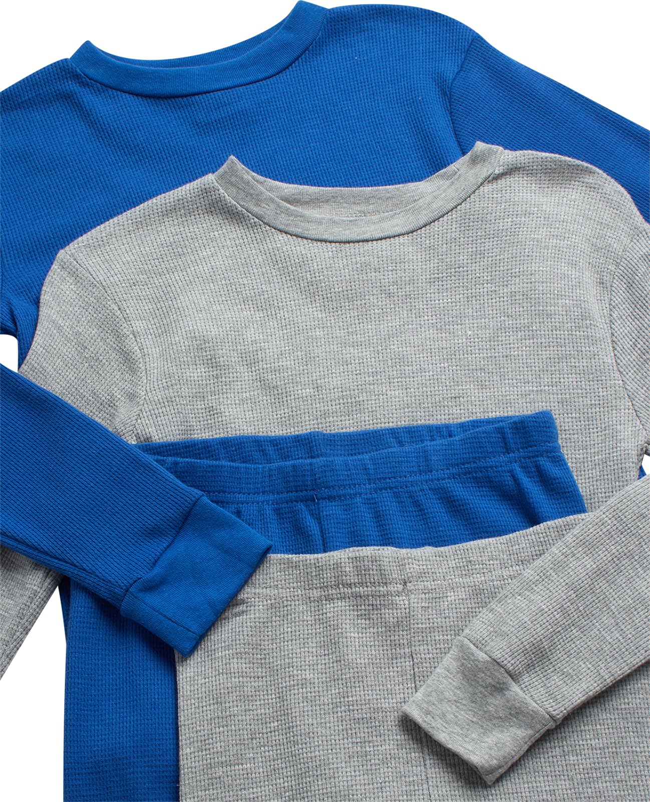 Boys' Thermal Underwear Set - 4 Piece Waffle Knit Top & Long Johns for Cold Weather (Size 2-18) | Winter Base Layer for Kids Outdoor Activities