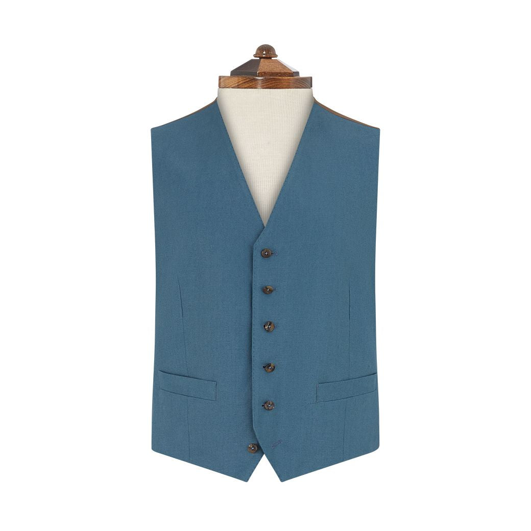 Stylish Hyde Teal Hopsack Linen Waistcoat for Men | Breathable Summer Vest | Perfect for Weddings, Office Wear & Casual Outfits