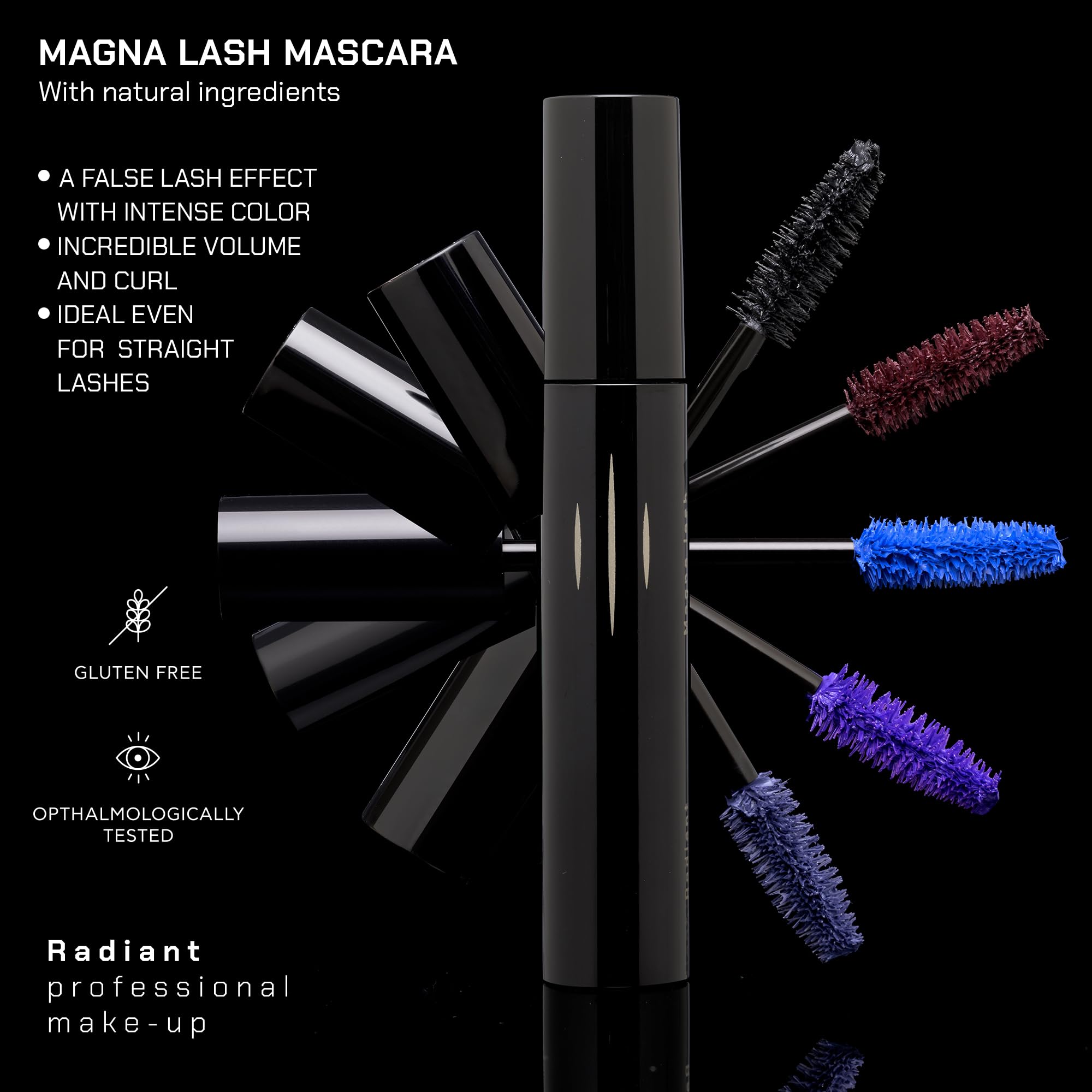 Radiant Professional Mascara for Volume & Length - Volumizing & Curling Mascara for Women of All Ages - 0.43oz Plum Brown - Perfect for Everyday Wear, Date Nights & Special Occasions