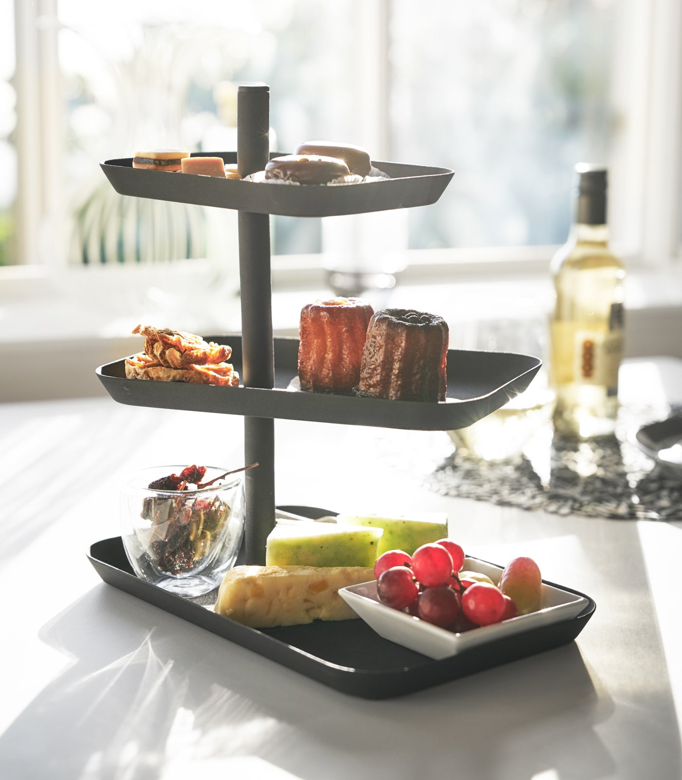 Stainless Steel Serving Stand - Elegant & Durable Food Display Tray for Parties, Buffets, and Home Entertaining