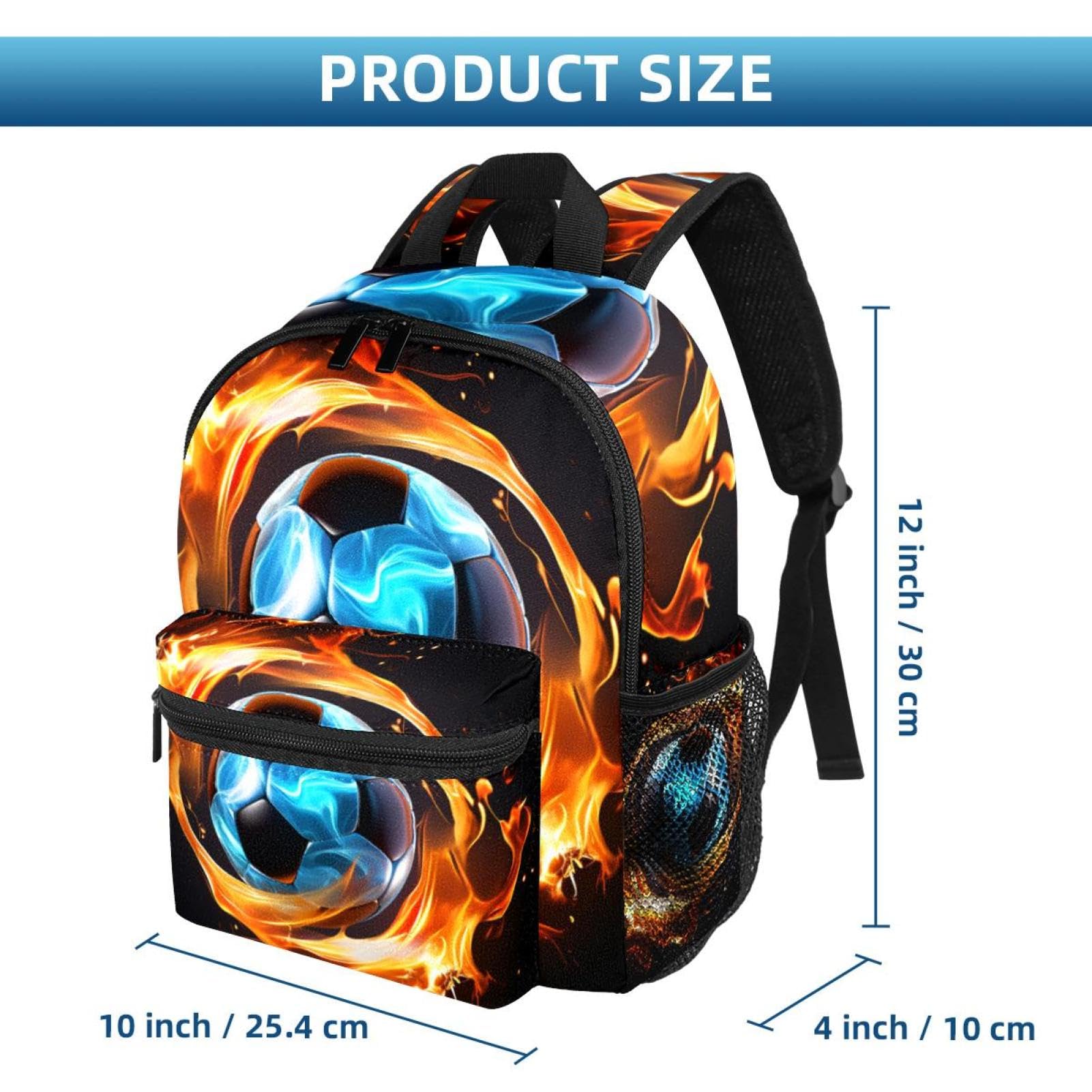 Best Travel Backpack for Women & Men - Lightweight Durable Hiking Backpack with Flaming Football Design - Perfect for Outdoor Adventures, Camping & Daily Commute