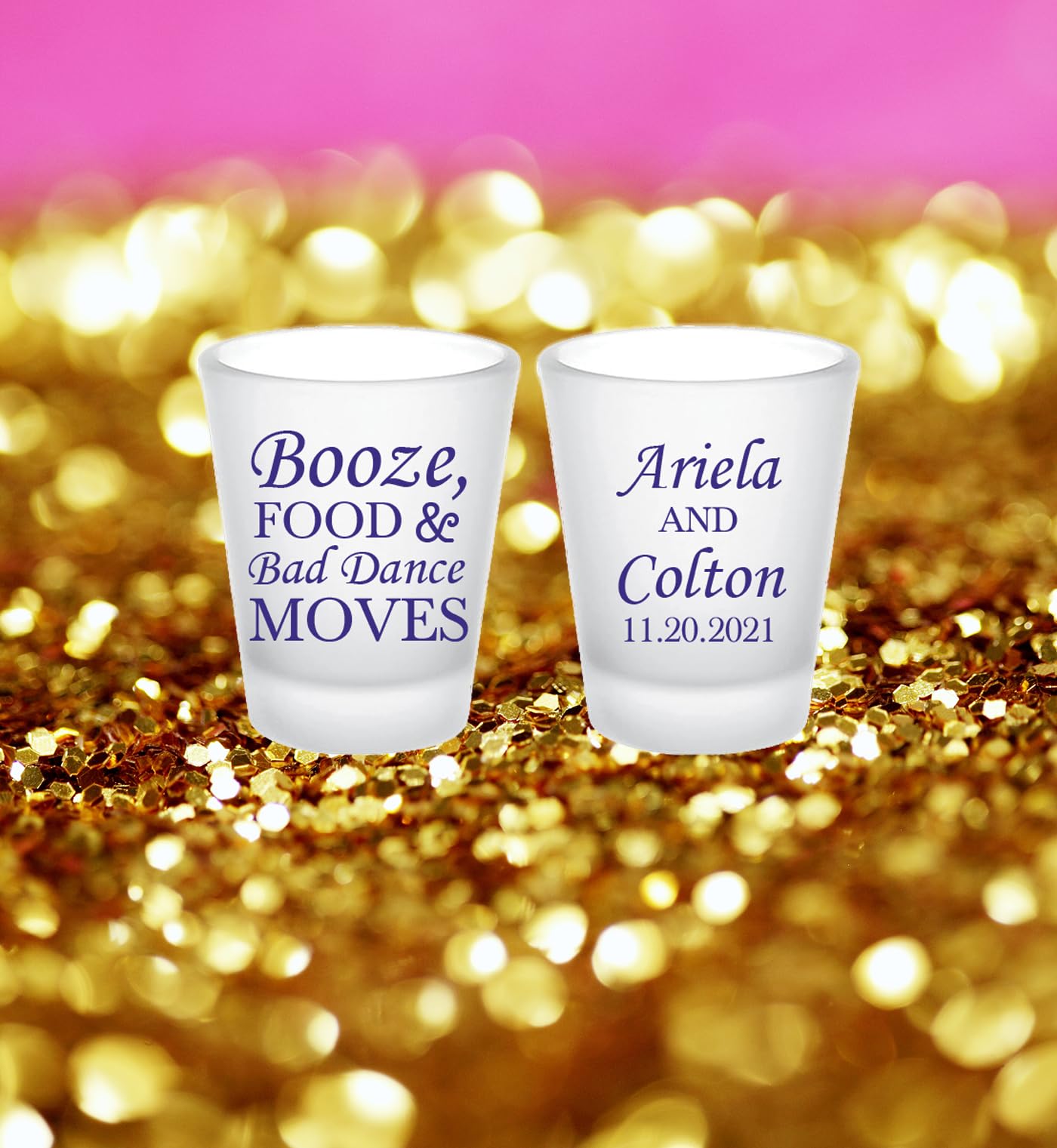Funny Wedding Shot Glasses - Personalized Frosted Party Favors for Guests in Bulk - Perfect for Weddings, Bachelorette Parties & Celebrations