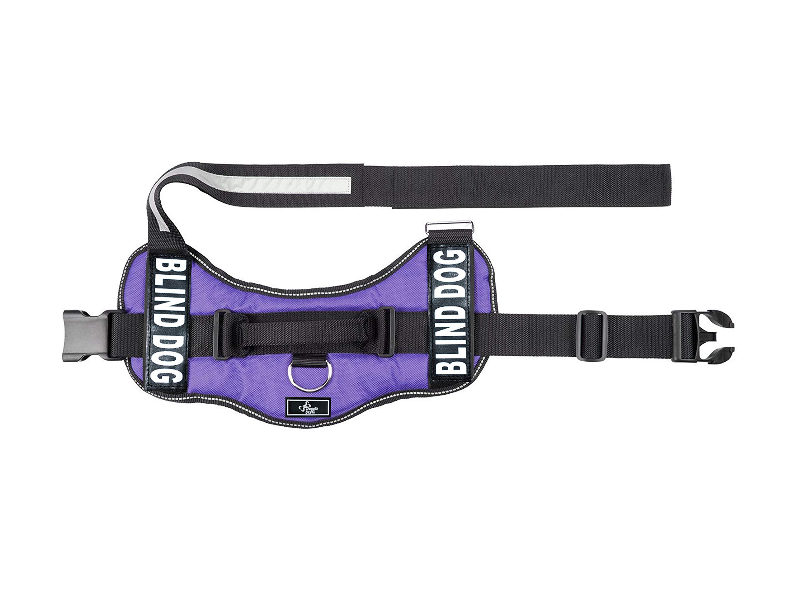 Blind Dog Harness Vest with Removable Reflective Patches - Adjustable Safety Vest for Blind Dogs (30