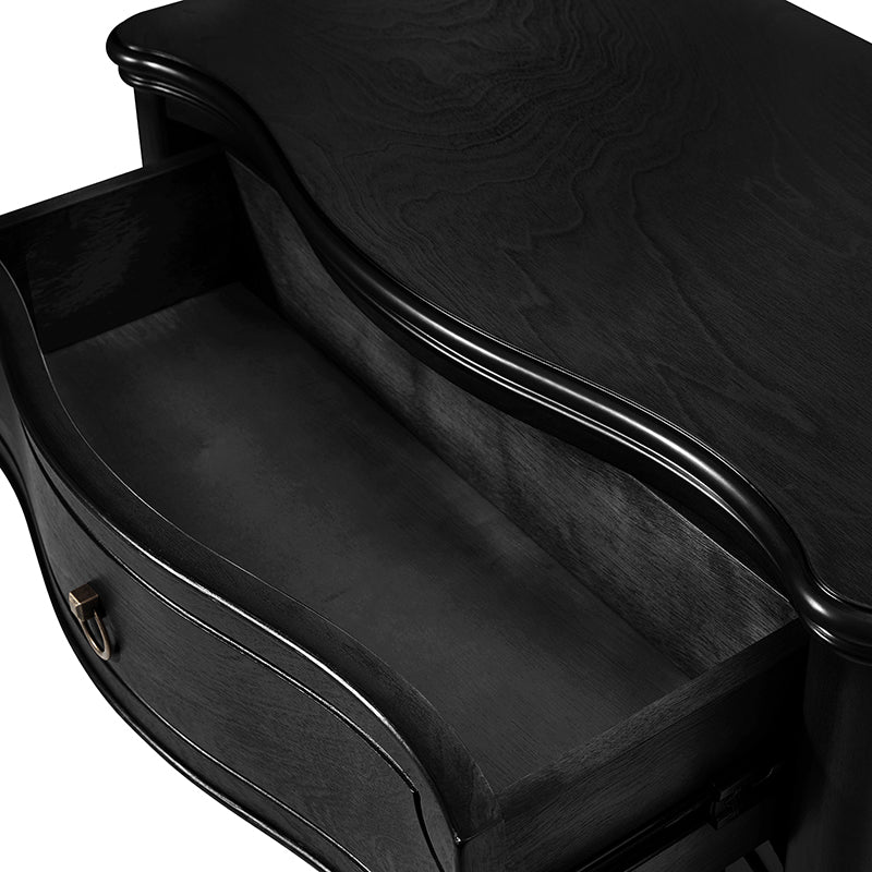 Bernhard 3 Drawer Traditional Nightstand with USB Outlets - Solid Wood Bedside Table for Bedroom, Living Room & Office - Charging Station & Storage Cabinet