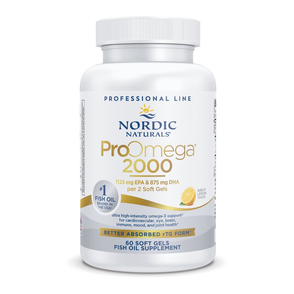 Nordic Naturals ProOmega 2000 Omega-3 Fish Oil Supplement - 60 & 120 Softgels (30 & 60 Servings) - Supports Heart, Brain & Joint Health - Perfect for Daily Wellness & Active Lifestyles