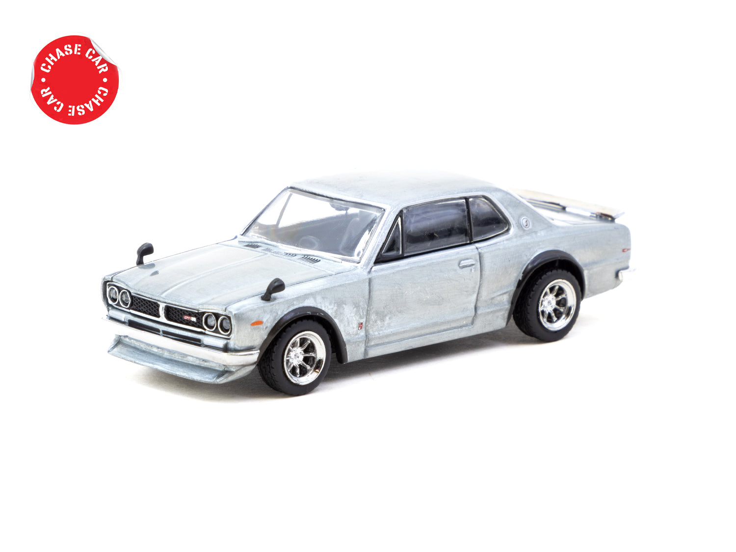 Tarmac Works 1/64 Nissan Skyline HT 2000GT-R Silver Chrome Japan Special Edition Diecast Model Car - Perfect for Collectors & Car Enthusiasts Display
