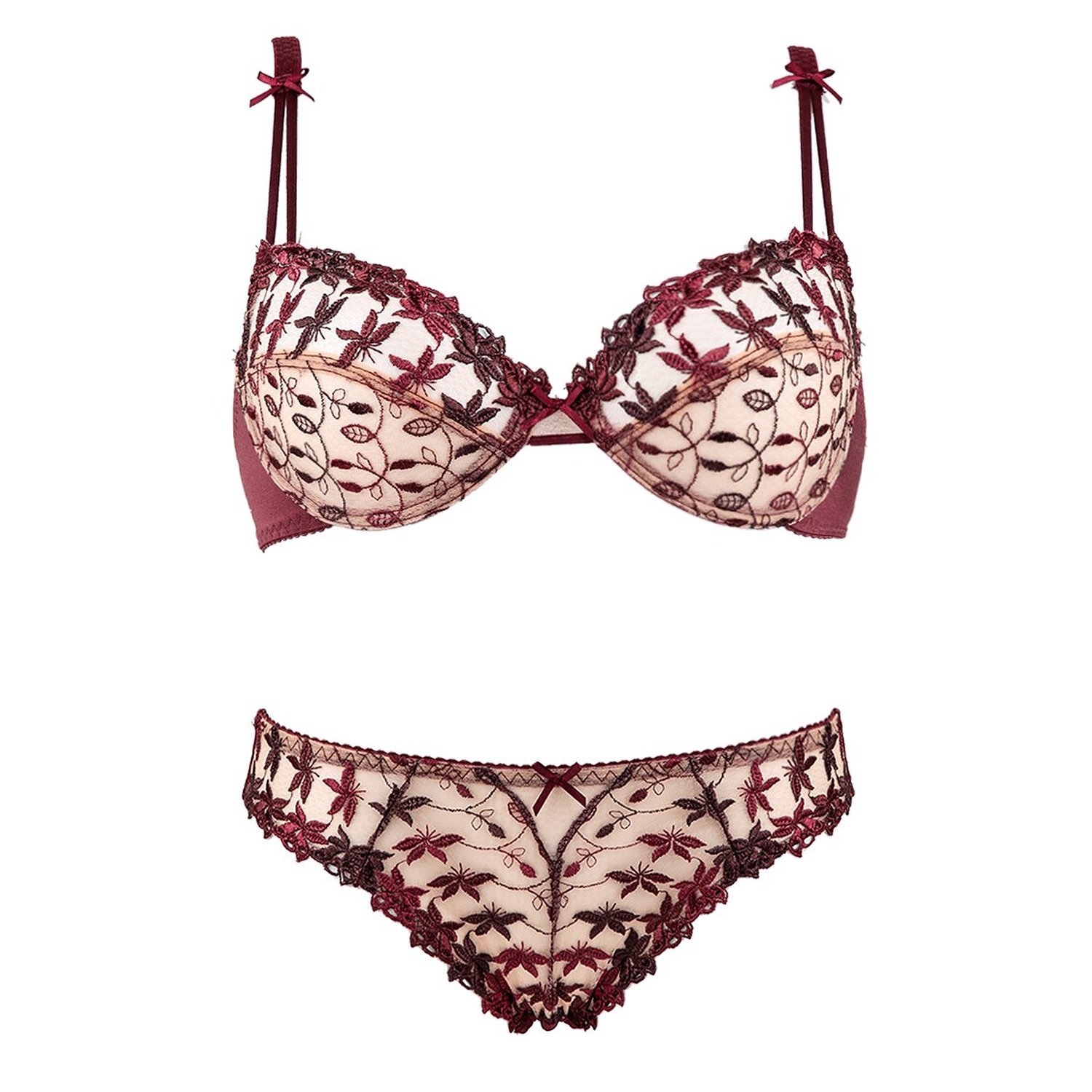 Nature Women's Lace Lingerie Set - Thin Transparent Embroidery Bra & Panties for Comfort and Style | Perfect for Everyday Wear, Date Nights & Special Occasions