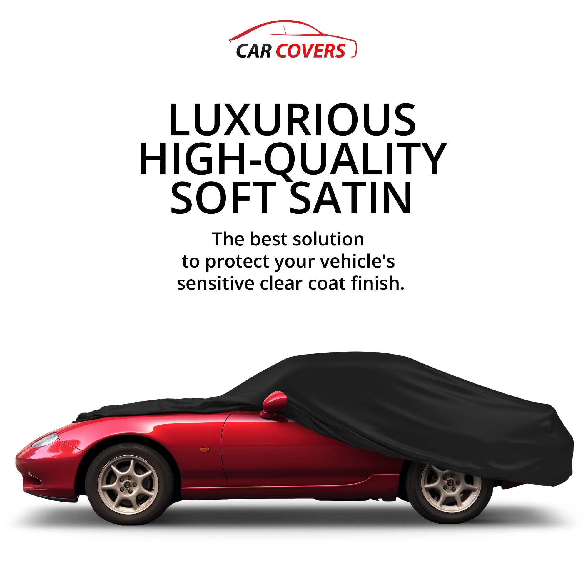 Premium Scratch-Resistant Indoor Car Cover for 1998-2005 Mazda Miata MX-5 - Black Satin Ultra Soft Fabric with Warranty | Car Accessories for Garage Storage & Vehicle Protection