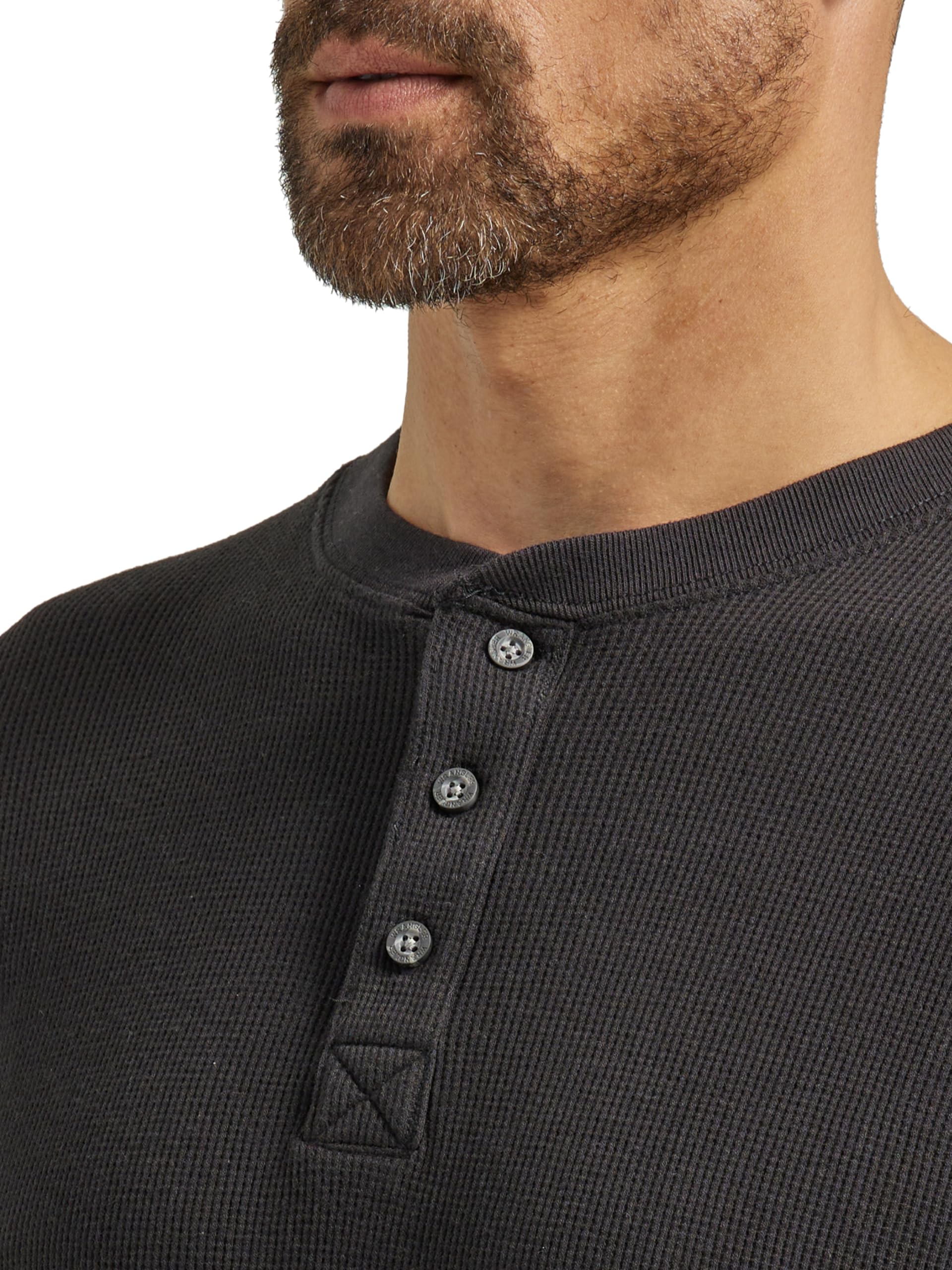 Wrangler Authentics Men's Long Sleeve Waffle Henley Shirt - Comfortable Thermal Knit Top for Casual Wear, Outdoor Activities & Layering in Cold Weather