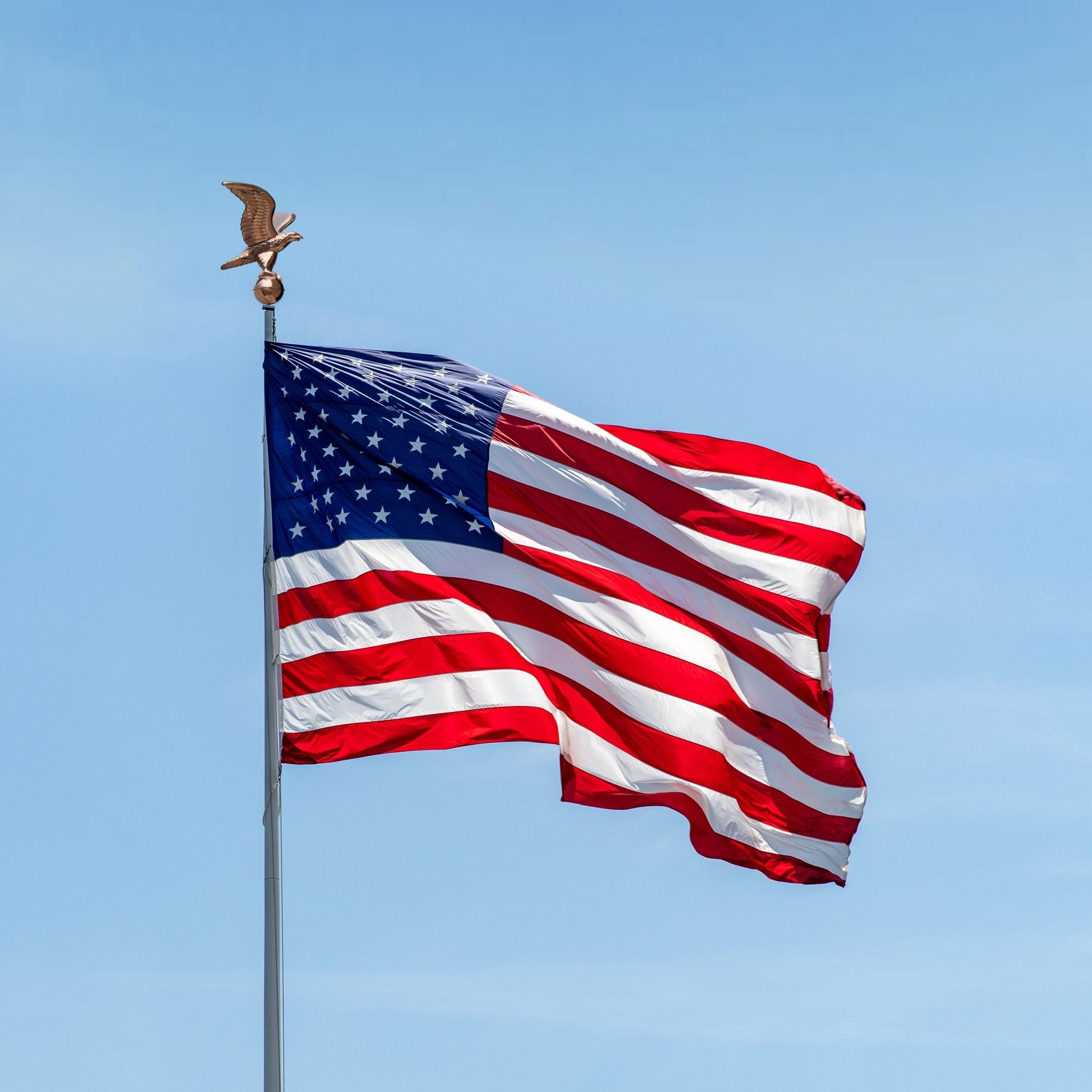 American Eagle with Ball Flagpole Topper - 11 Inch Wingspan - Patriotic Outdoor Decor for Homes, Gardens & Memorials