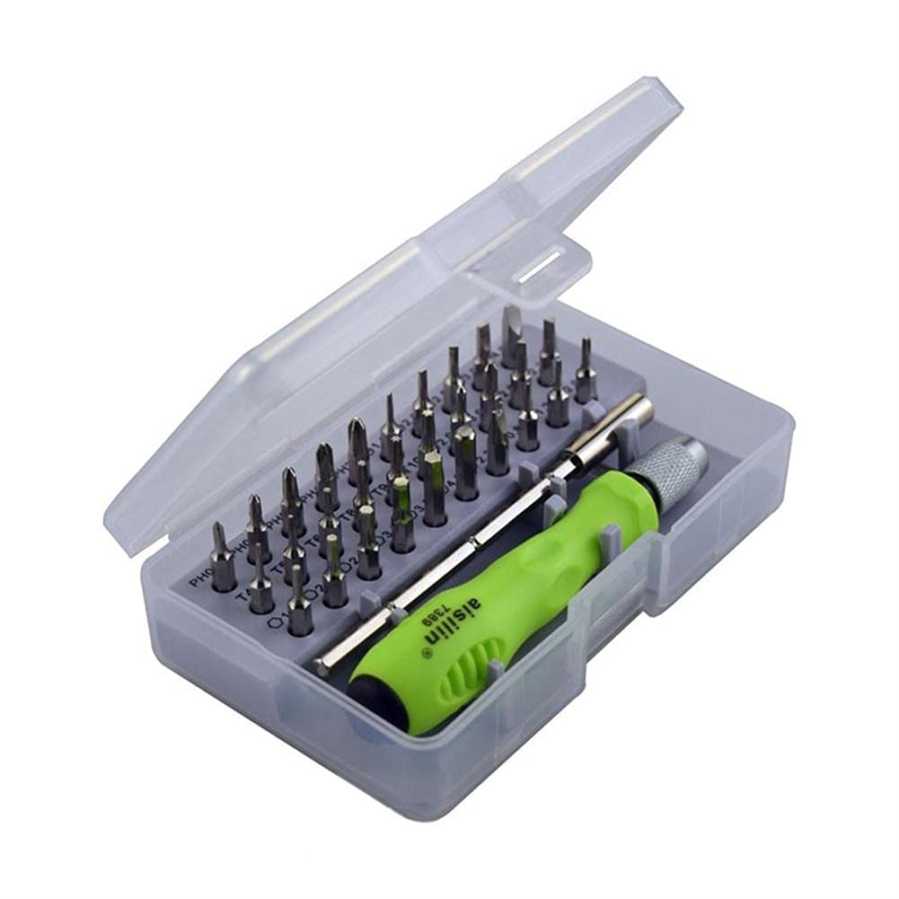 32-in-1 Mini Electric Screwdriver Set with Interchangeable Precision Bits - Multi-Size Screw Head Repair Tool Kit for Electronics, Phones, Watches & Small Appliances | Perfect for DIY, Home Repairs & Tech Maintenance