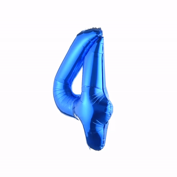Balloonify Blue Mylar Number 4 Balloon - 40 Inch Large Foil Balloon for Birthday Party Decorations, Baby Showers & Anniversary Celebrations (1 Count Box)
