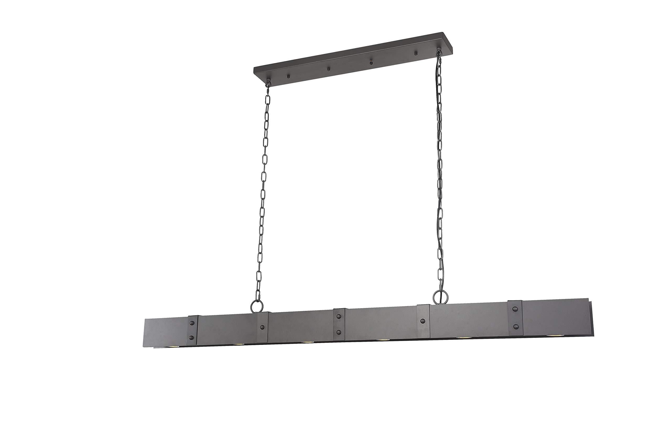 DU117 6-Light Black Ceiling Light Fixture - Modern Chandelier for Dining Room, Living Room, Bedroom Lighting