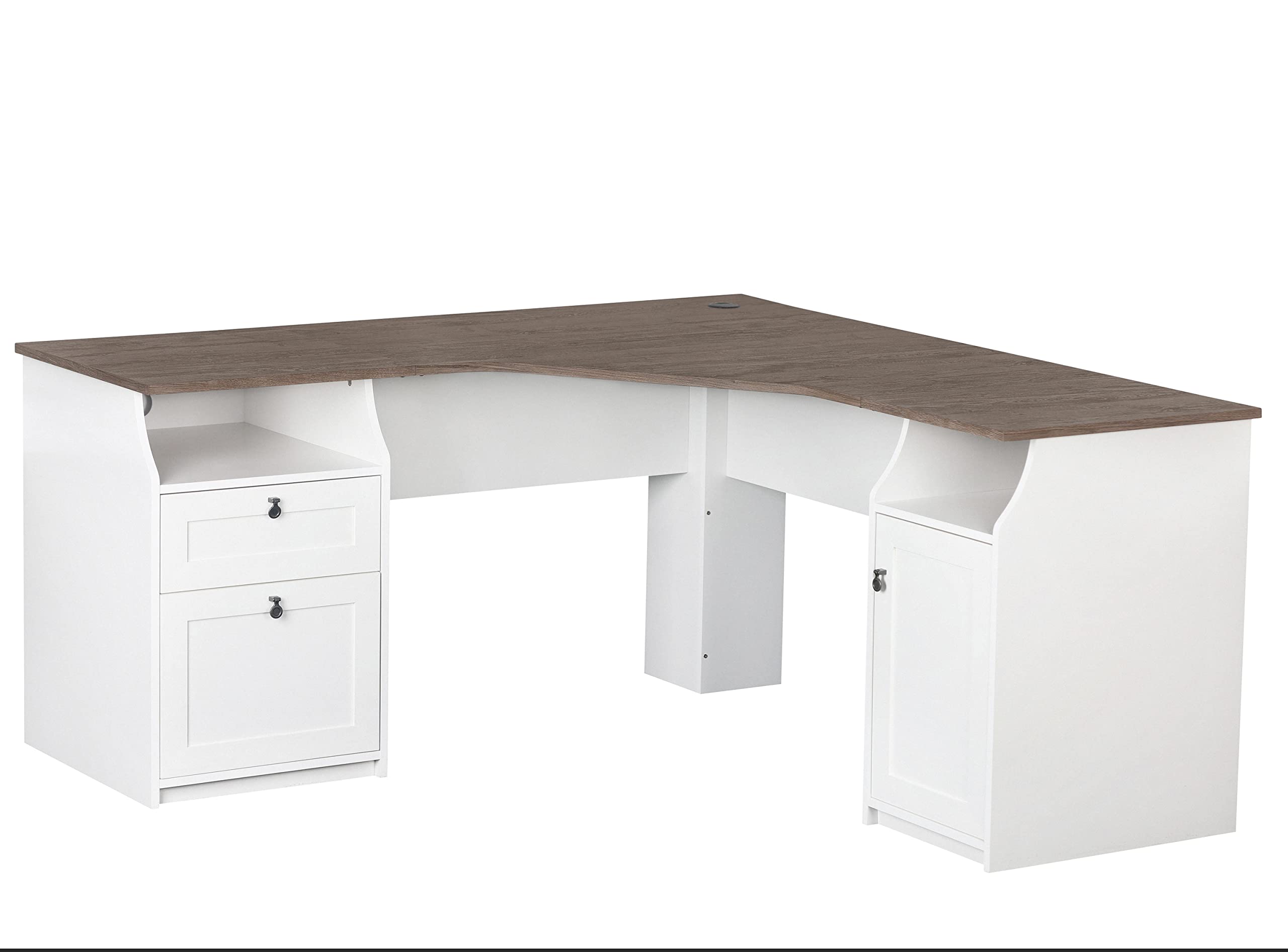 Saint Birch Finley White 63-inch L-Shaped Computer Desk for Home Office, Gaming & Study - Modern Ergonomic Workstation with Ample Space for PC, Laptop & Accessories