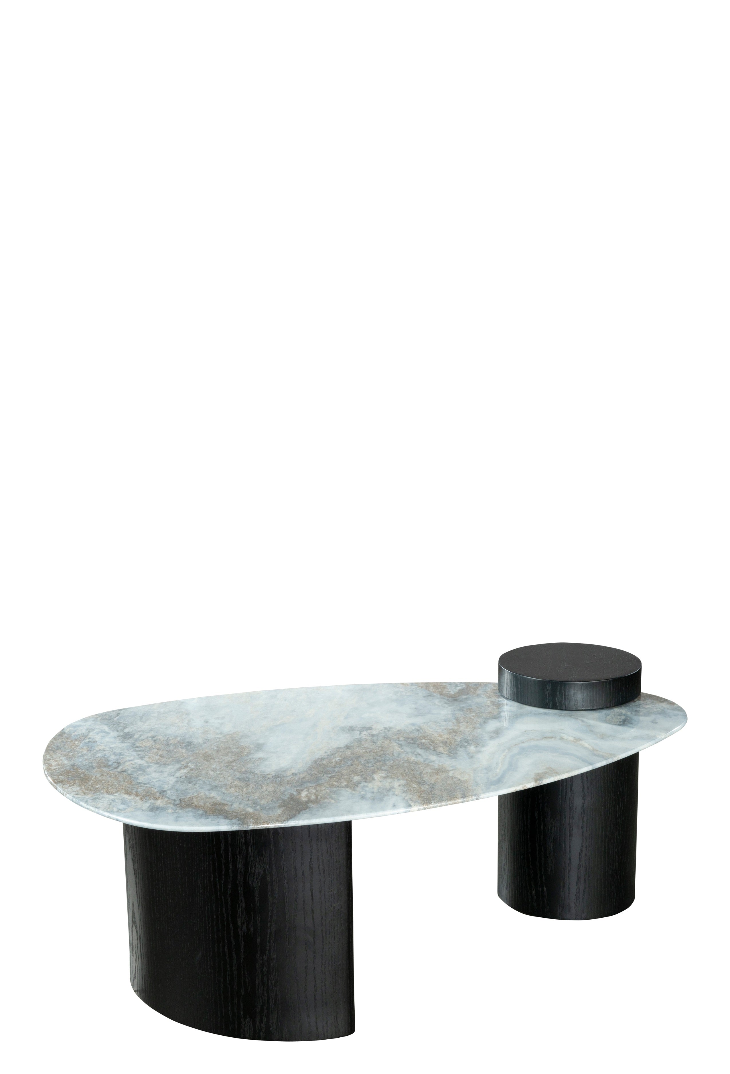 Black and White Irregular Shape Marble Top Coffee Table - Modern Living Room Furniture for Home Decor & Stylish Interior Design