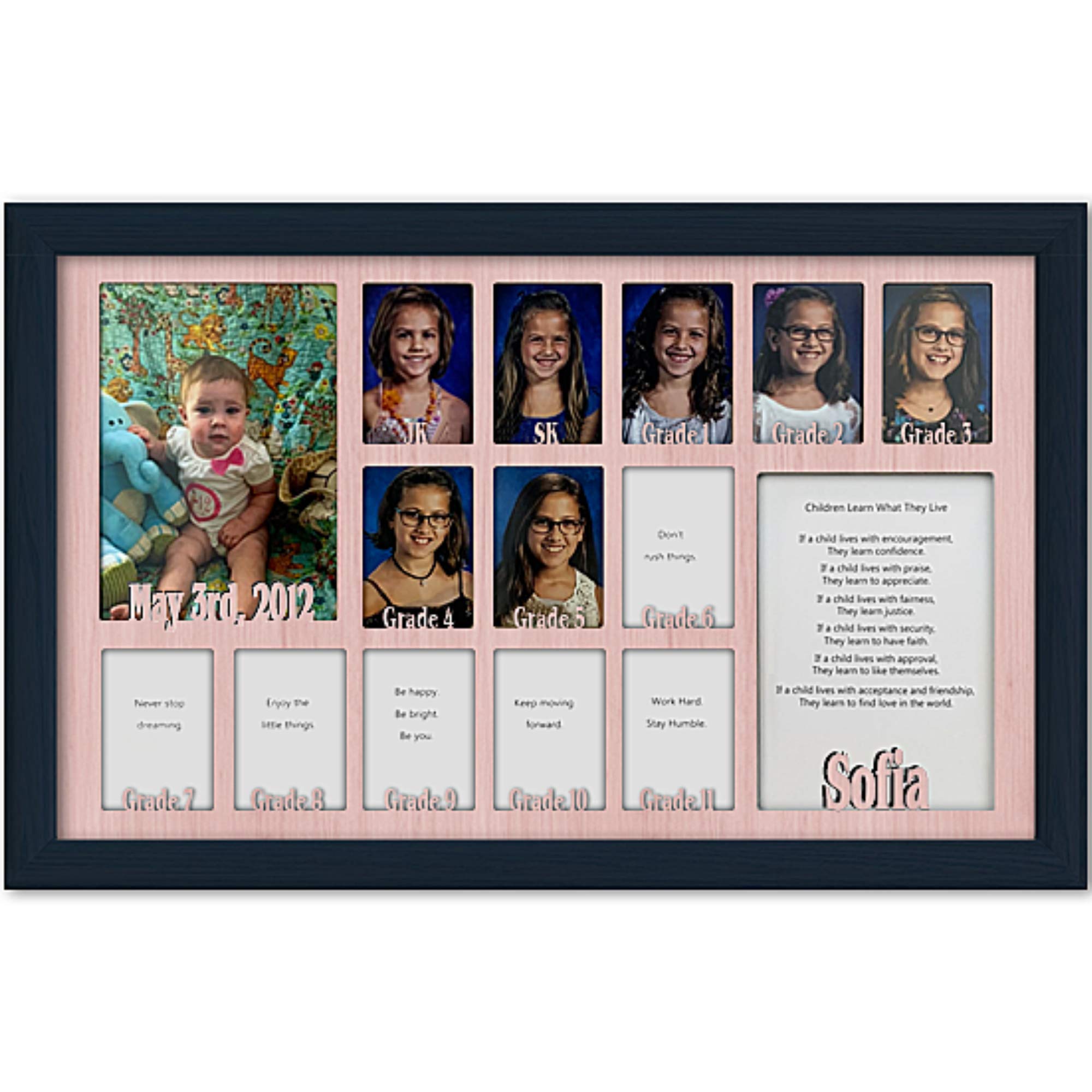 Personalized Northland School Years Photo Frame - Custom Name, Holds Twelve 2.5