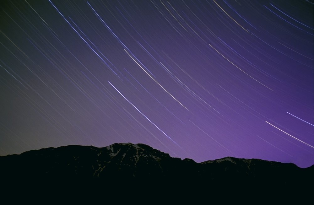 BrainBoosters Star Trails in Night Sky Poster Print - 34x22 Inch Large Wall Art - Perfect for Home Decor, Classroom & Astronomy Enthusiasts